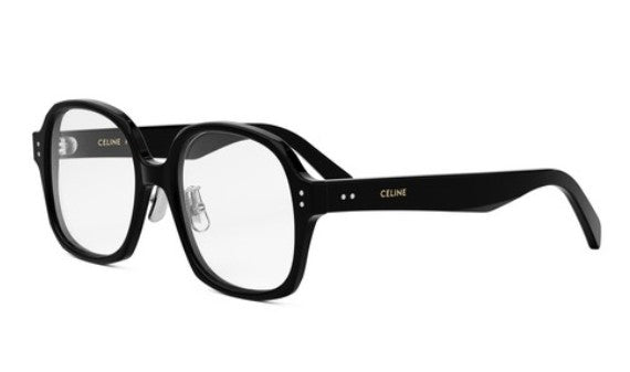 Celine THIN CL50151F 001 Shiny Black Geometric Women's Eyeglasses - Fashionable Designer Glasses for Women, UV Protection & Lightweight Frame - Perfect for Office, Reading & Everyday Wear