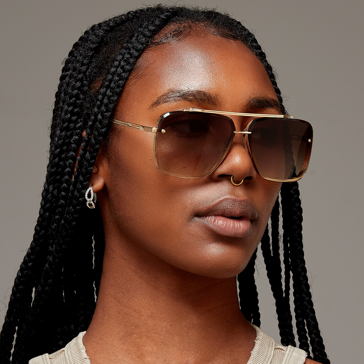 Bella Coffee Tangle-Free Aviator Sunglasses for Men & Women - Polarized UV Protection - Stylish & Comfortable for Driving, Travel & Outdoor Activities
