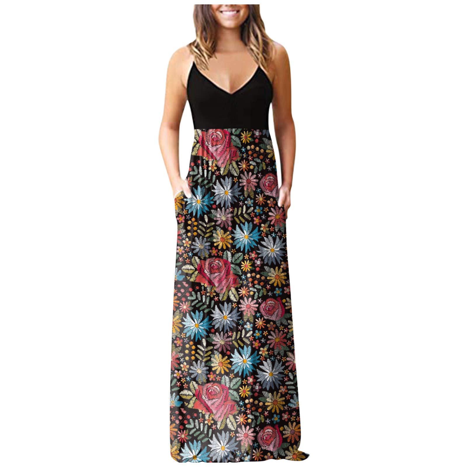 Long Maxi Dresses for Tall Women - Loose Plain Casual Beach Sundress with Pockets | Perfect for Summer Vacations, Beach Getaways & Boho Chic Outfits