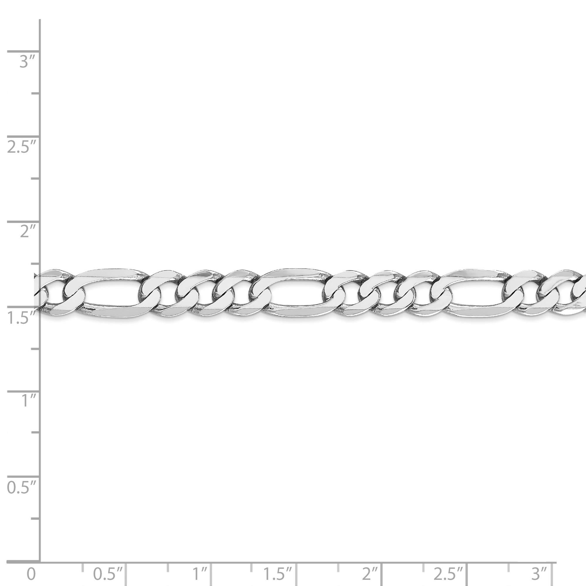 14K White Gold 7.0mm Figaro Chain Necklace - 20 Inch Length for Men & Women - Perfect for Gifts, Weddings, and Everyday Elegance