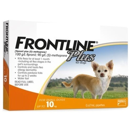 Frontline Plus Flea and Tick Treatment for Small Dogs 2kg to 10kg - Vet Recommended Protection Against Fleas, Ticks & Lice - Ideal for Home, Outdoor & Travel Use