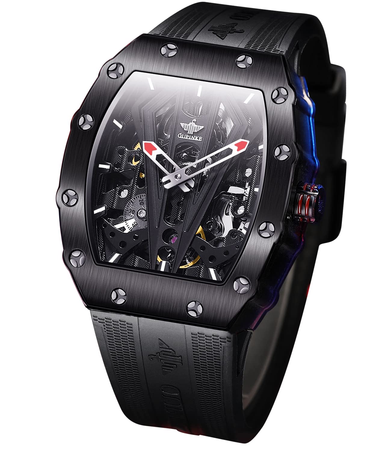 Luxury Tonneau Automatic Men's Watch - Waterproof 50M, Luminous Sapphire Crystal, Large Square Face - Business, Work & Diver Wristwatch for Men | Perfect for Office, Formal Events & Water Activities