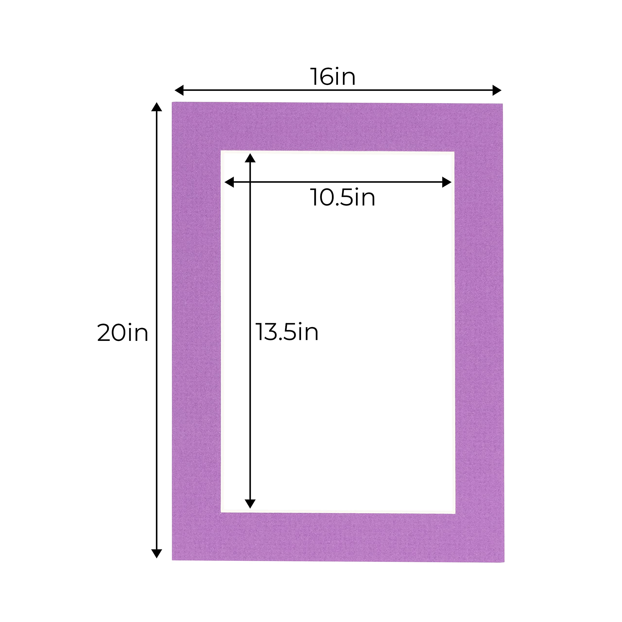 CountryArtHouse 16x20 Acid-Free Dark Purple Picture Frame Mats - White Core Bevel Cut for 11x14 Photos (Fits Standard 16x20 Frames) - 10-Pack with Protective Bags & Backing Boards - Perfect for Home Decor, Art Displays & Photo Galleries