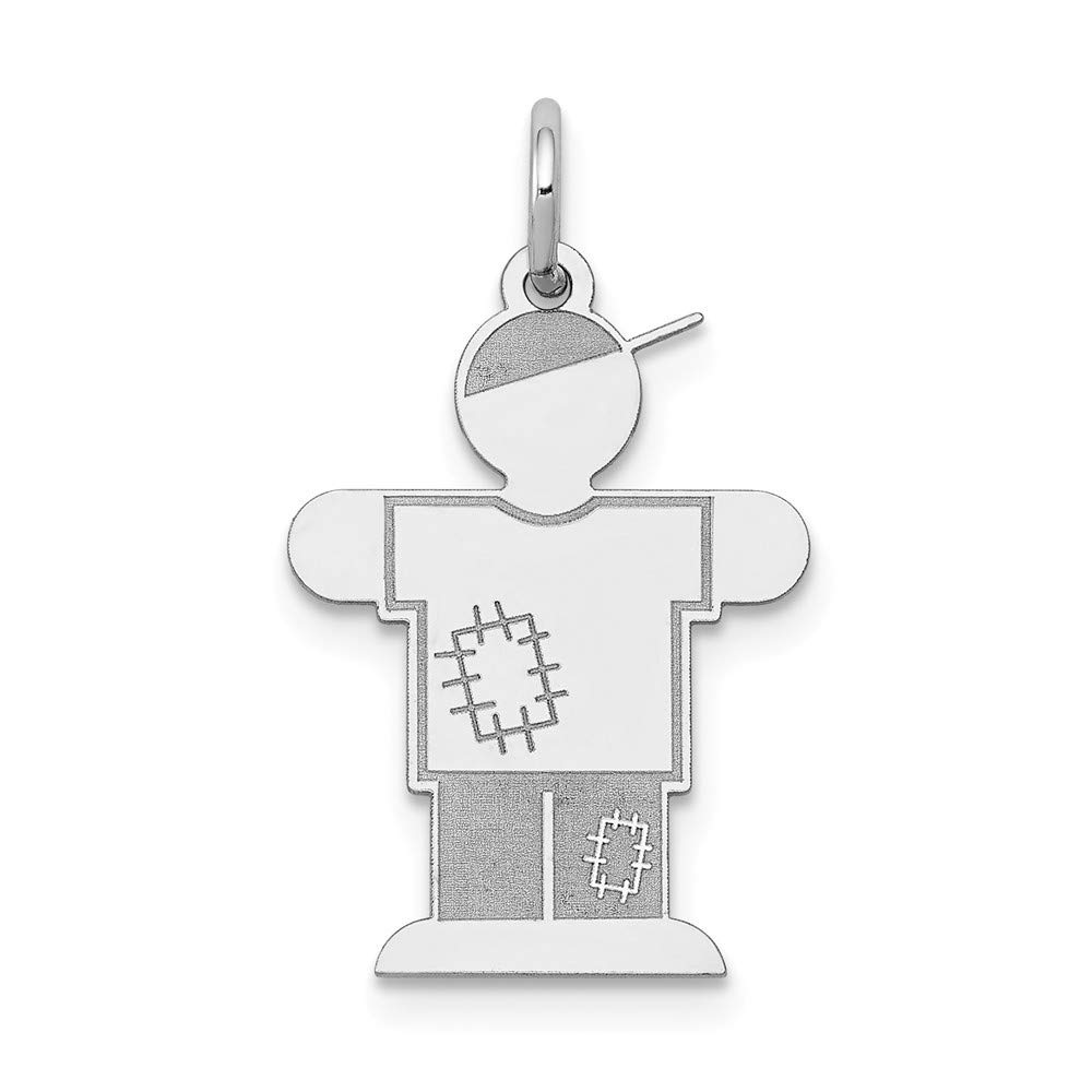 14K White Gold Kids Charm Pendant for Necklace - Dainty & Elegant Jewelry Gift for Girls, Baby, Toddler - Perfect for Birthdays, Christening, First Communion & Special Occasions