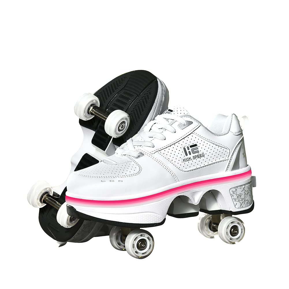 KOFUBOKE Retractable Roller Shoes for Adults & Kids - Adjustable Wheeled Sneakers for Men, Women & Children | Perfect for Commuting, Fitness & Outdoor Fun