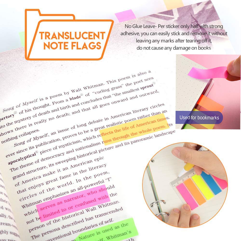 Premium A6 Refill Paper 3-Pack - 270 Lined Pages with 5 Color Binder Dividers, 160 Neon Sticky Index Flags & 2 A6 Binder Pockets - Compatible with 6-Ring Refillable Notebooks - Perfect for Journaling, Planning & Office Organization