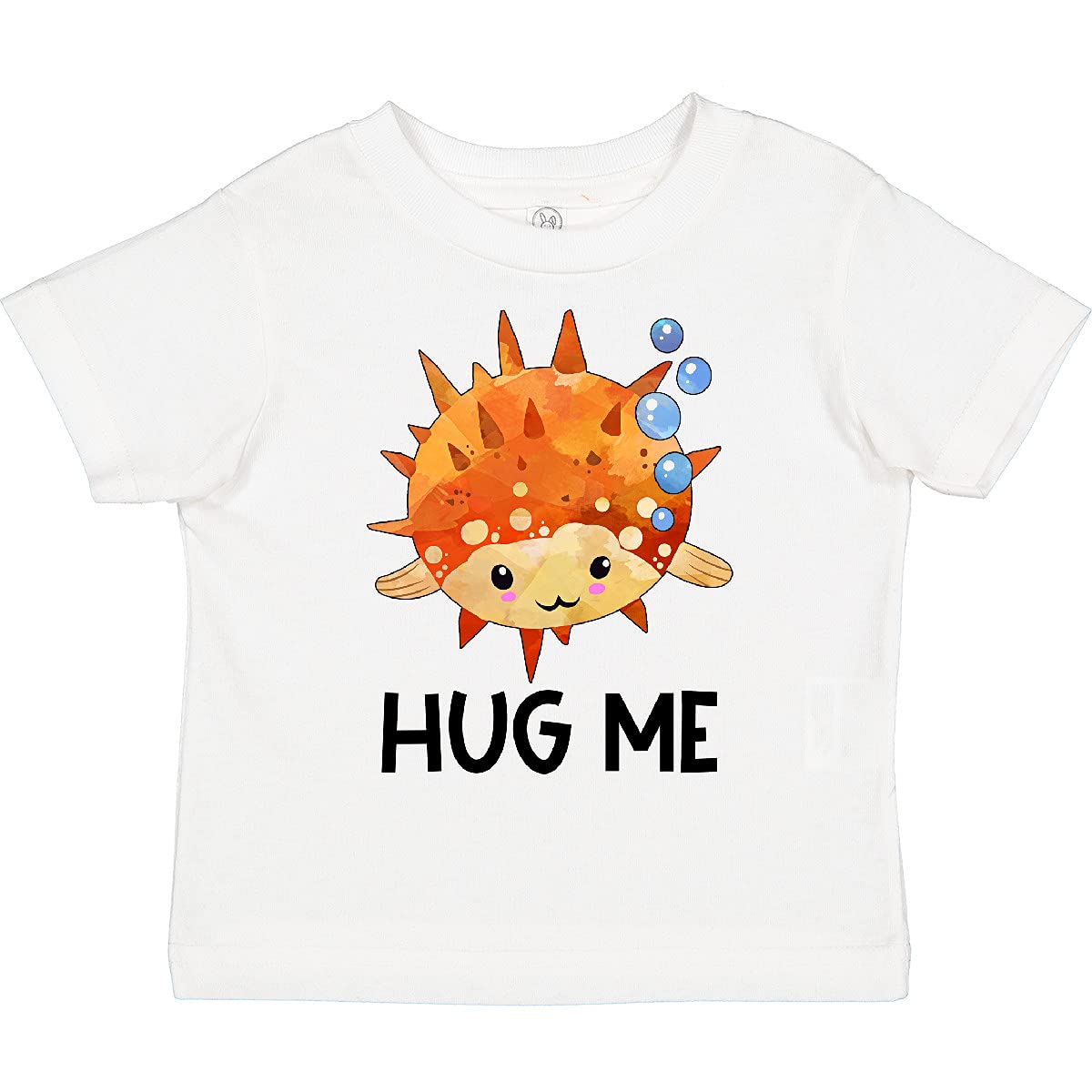 Inktastic Cute Pufferfish with Bubbles Toddler T-Shirt - Soft Cotton Tee for Kids, Boys & Girls - Perfect for Playdates, Beach Outings & Family Photos