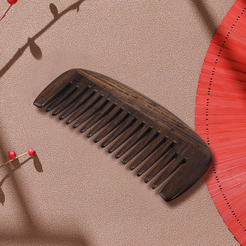 Portable Pocket-Sized Wooden Comb for Travel, Purse & On-The-Go Hair Care - Natural Wood Hairbrush for Men & Women