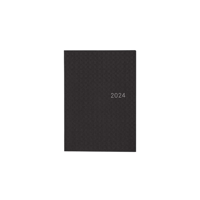 2024 Hobonichi Techo Planner - A6 Size Daily Notebook, Black Gingham Cover, English Edition (January Start, Monday Start) | Perfect for Journaling, Planning & Productivity