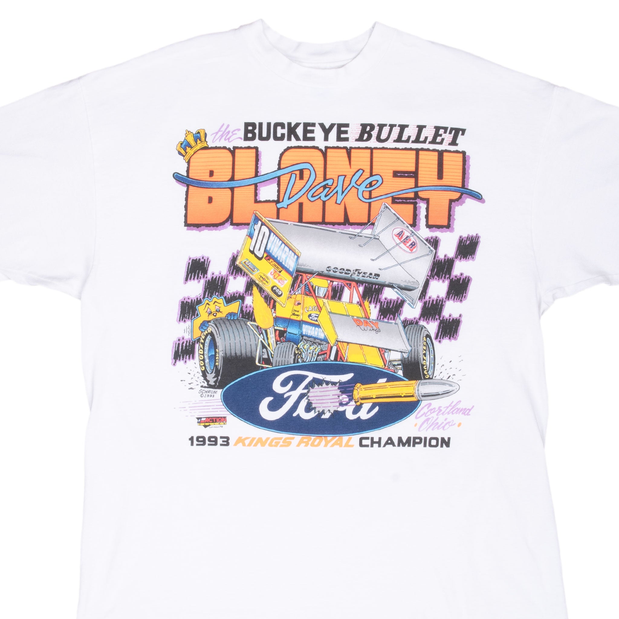 Vintage Dave Blaney Kongs Royal Champion 1993 Drag Racing T-Shirt XL - Made in USA - Retro Racing Tee for Motorsport Fans & Vintage Collectors