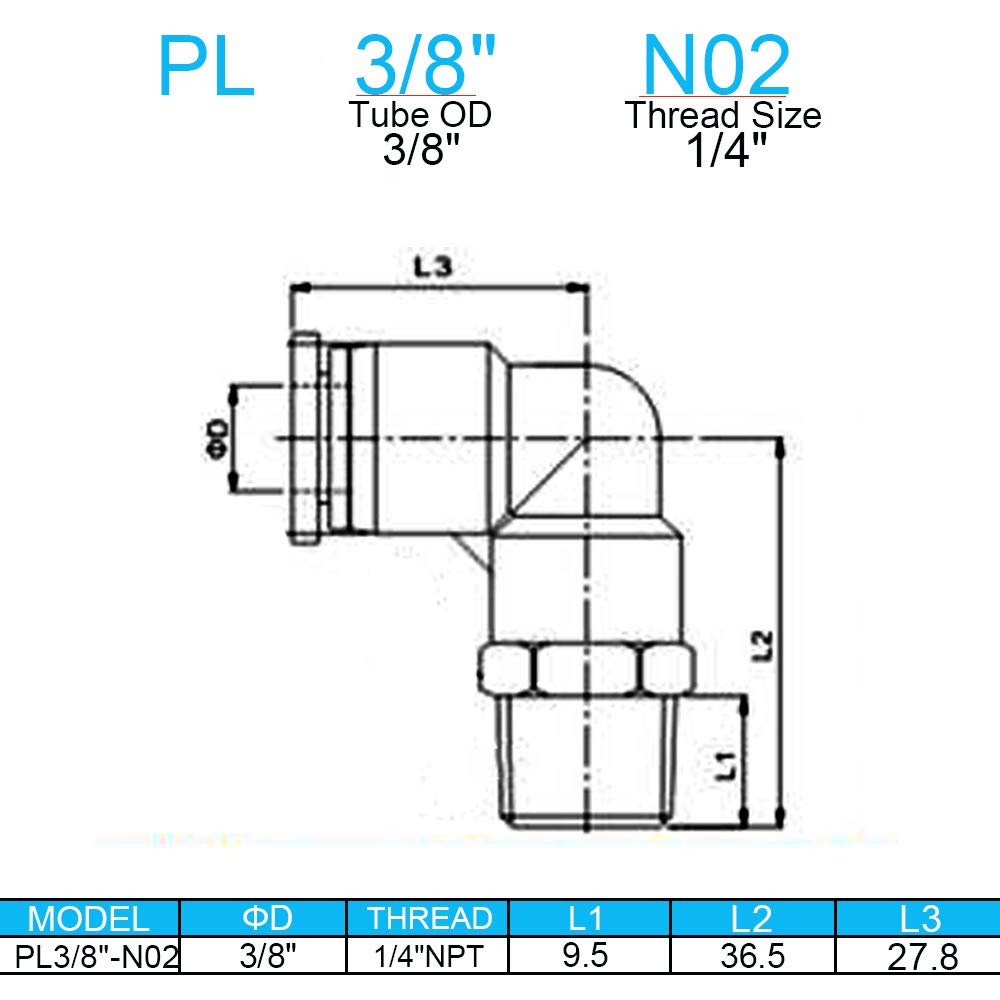 10PCS 3/8