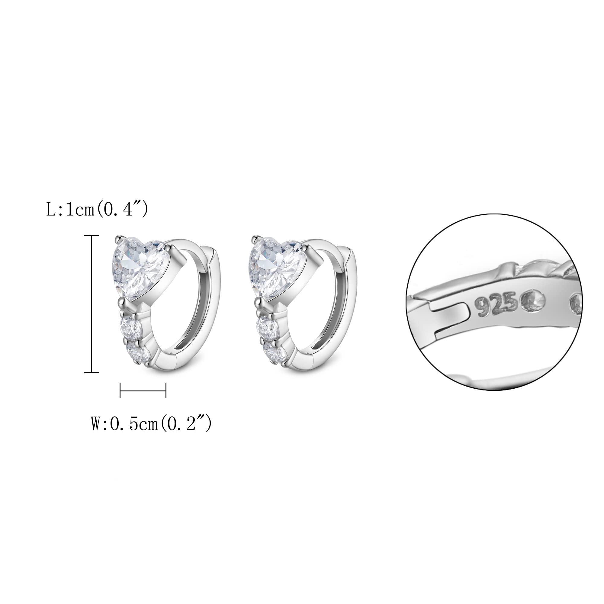 925 Sterling Silver Hoop Earrings for Women - Cubic Zirconia Tiny Huggie Earrings | Hypoallergenic Dainty Hoops | Perfect for Everyday Wear, Parties & Gifts