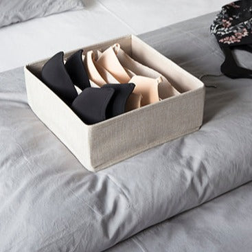 6-Compartment Drawer Organizer - Grey or Beige for Kitchen, Office & Bedroom Storage