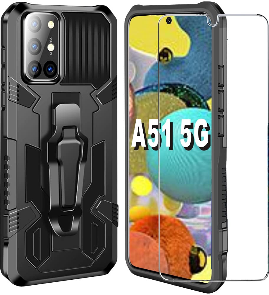 Folmeikat Samsung Galaxy A51 5G Case (2020 Model Only) - Military Grade Protection with Built-in Screen Protector, Belt Clip & Kickstand - Shockproof Phone Cover for 6.5