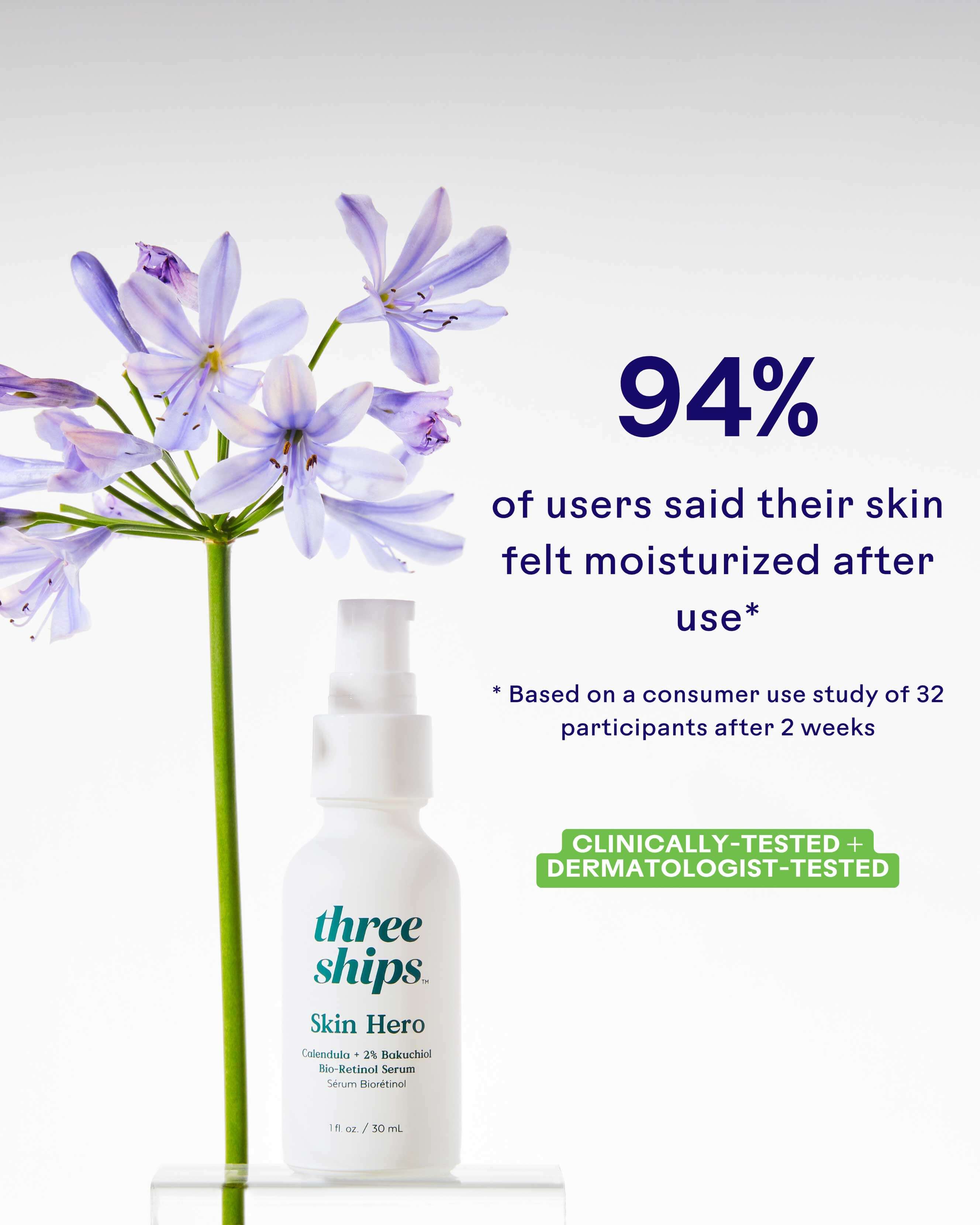SkinHero™ Bakuchiol & Calendula Bio Retinol Serum - Natural Anti-Aging Face Treatment for Wrinkles & Fine Lines | Perfect for Nighttime Skincare Routine & Sensitive Skin Care Regimen