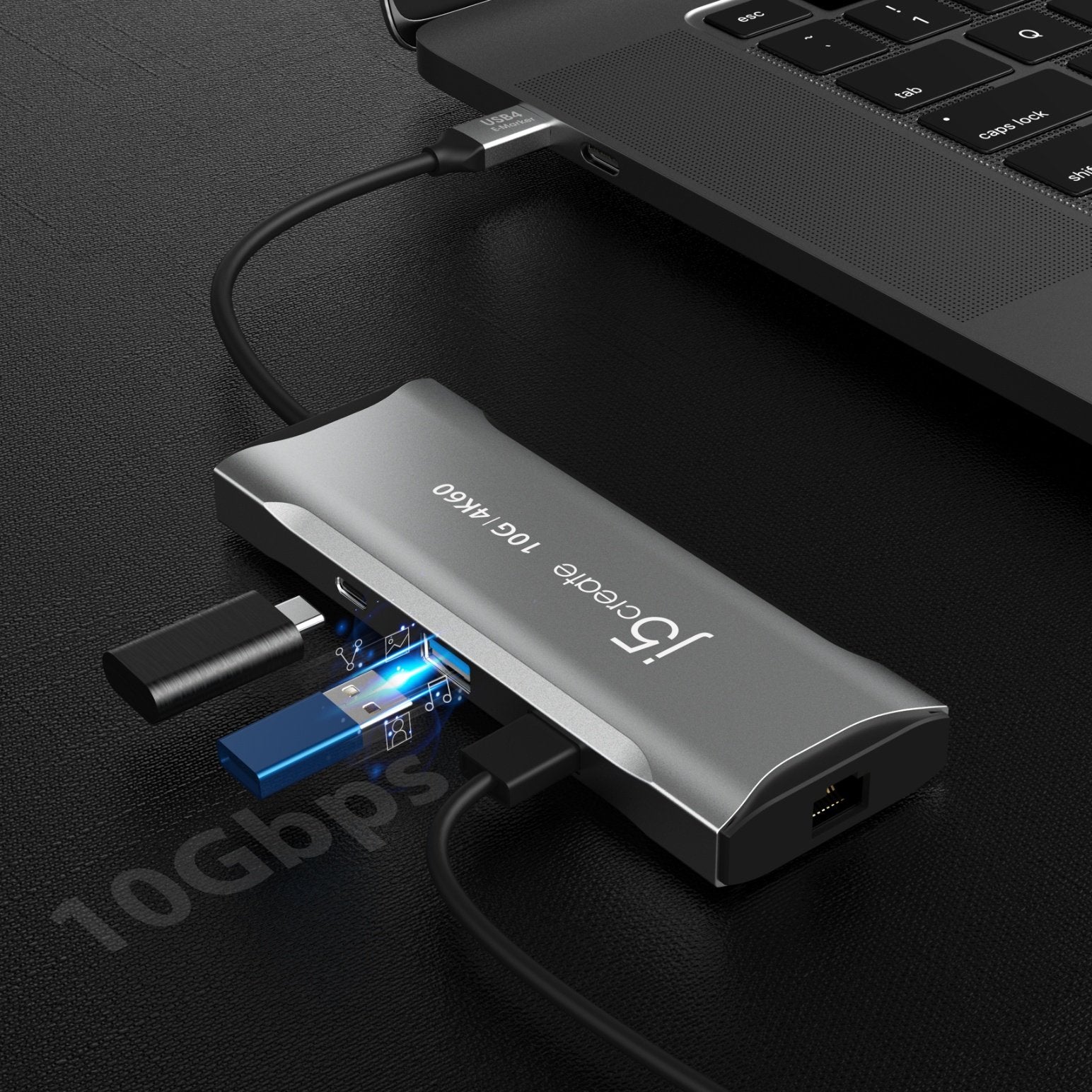 4K60 Elite USB C® 10Gbps Mini Dock - Portable USB C Hub with HDMI, Ethernet & USB Ports for MacBook Pro, Dell XPS, Surface Pro - Perfect for Home Office, Gaming & Video Editing