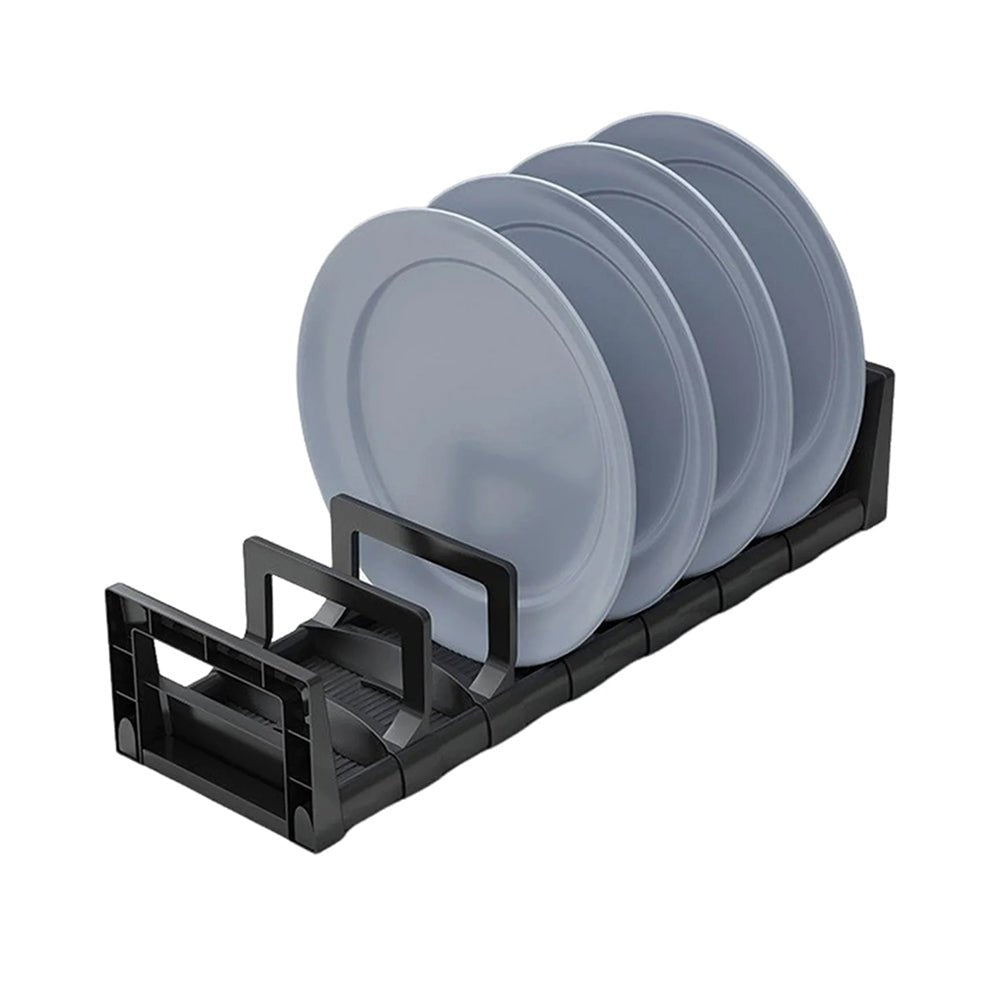 Milo Adjustable Dish Organizer - Expandable Kitchen Cabinet Shelf Organizer for Plates, Bowls & Cutlery - Perfect for Small Spaces, Pantry & Dish Storage Organization