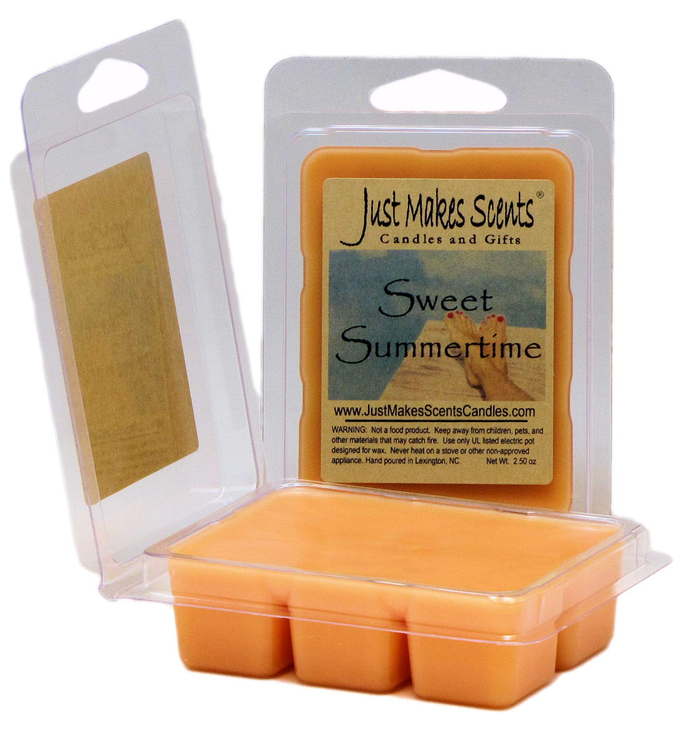 2 Pack Sweet Summertime Scented Soy Wax Melts - Tropical Melon Coconut & Palm Fragrance | Hand Poured in USA | Perfect for Home, Office & Gift Giving | Just Makes Scents