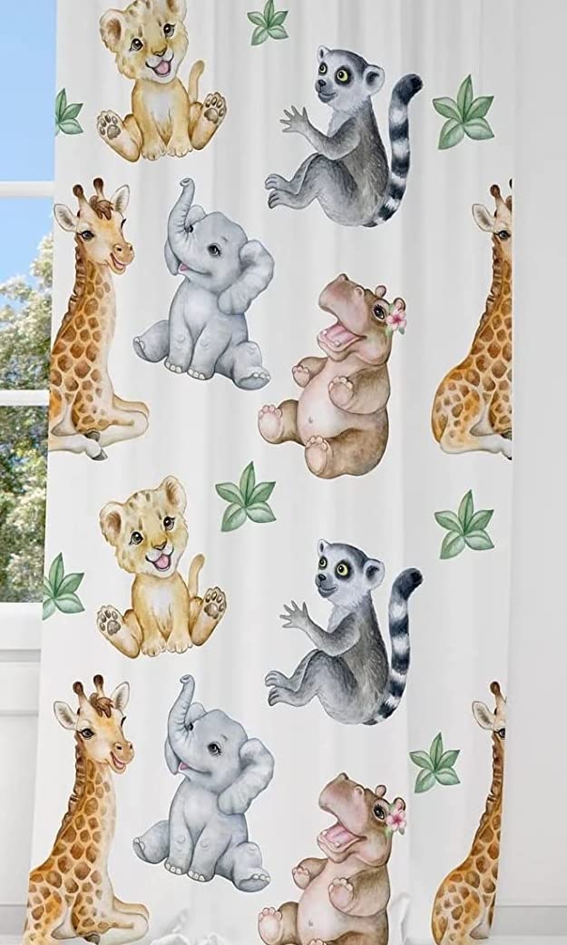 **Safari Animal Nursery Curtains for Baby Boy Room - 51