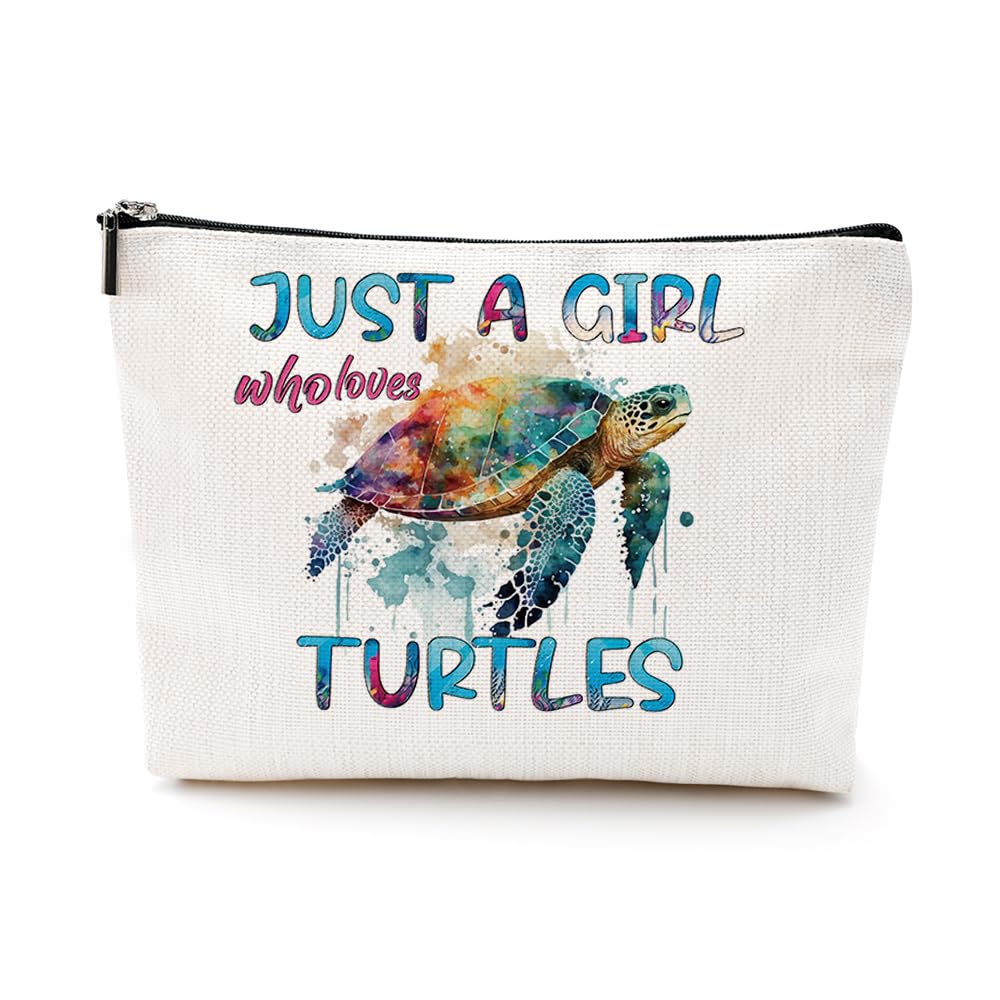 Funny Turtle Makeup Bag - Cute Sea Turtle Cosmetic Pouch for Women & Girls | Perfect Gift for Turtle Lovers, Sister, Daughter, Bestie | Great for Graduation, Mother's Day, Christmas & Birthday | Travel & Daily Makeup Organizer