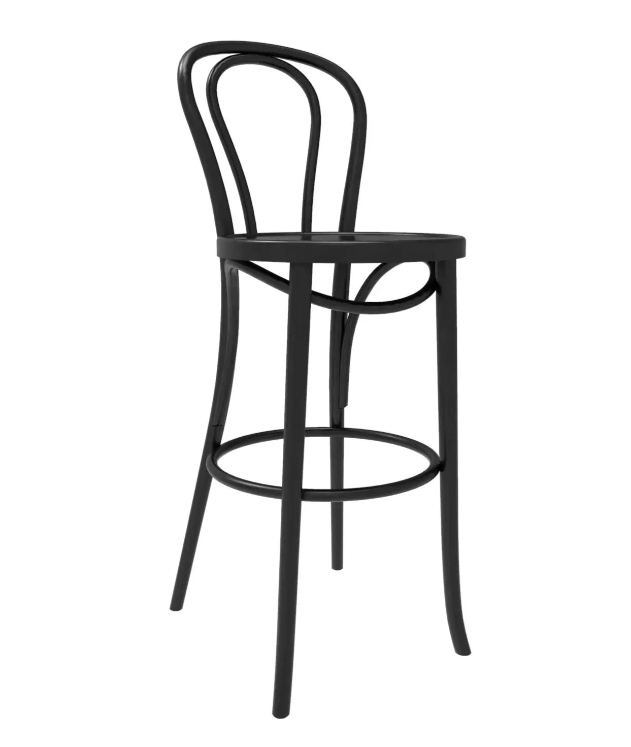 Michael Thonet No. 18 Veneer Seat Bentwood Stool by GTV - Classic Wooden Bar Stool for Kitchen, Cafe & Restaurant Decor