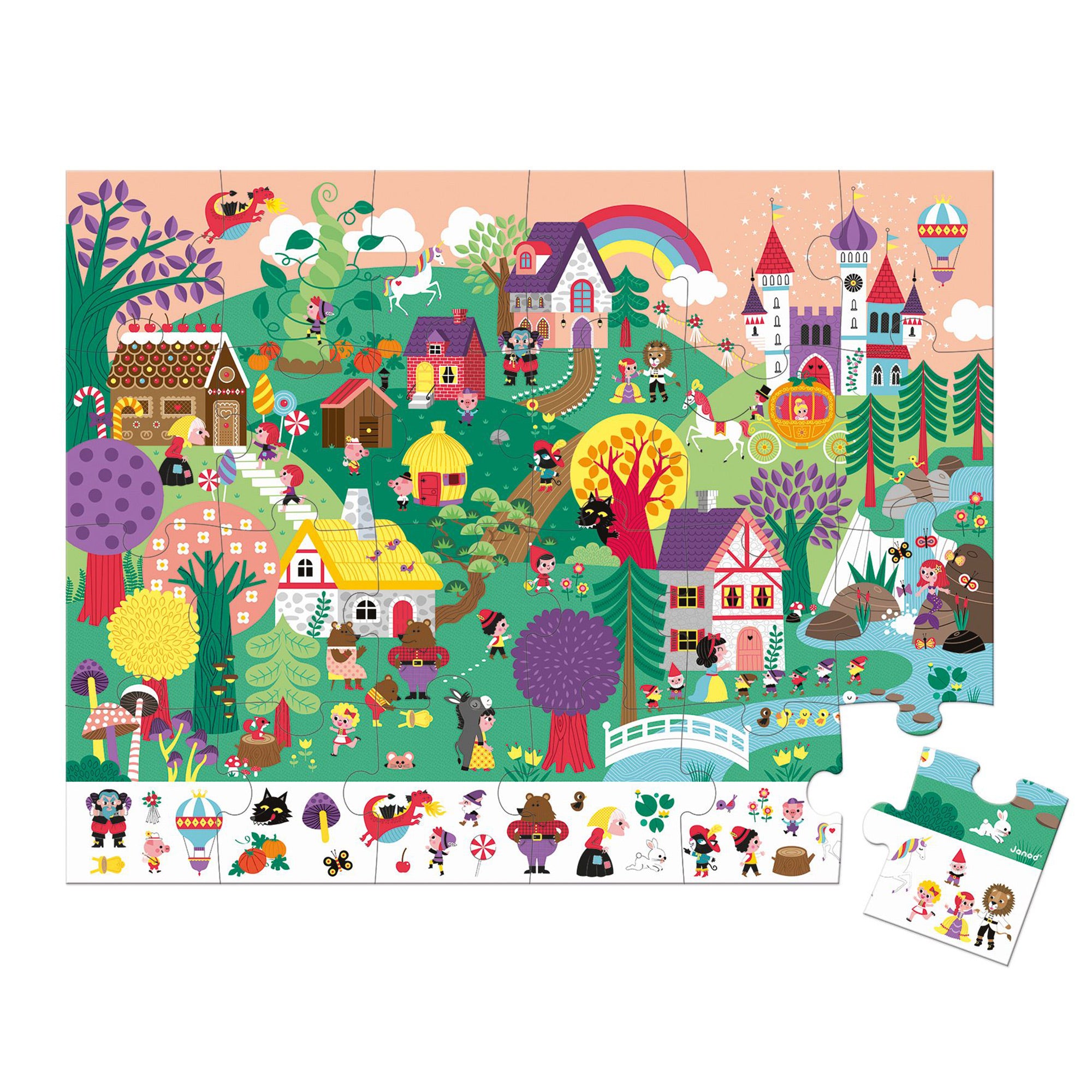 24-Piece Fairy Tale Themed Observation Puzzle for Kids - Educational Learning Toy for Preschoolers & Toddlers - Perfect for Family Game Night & Classroom Activities