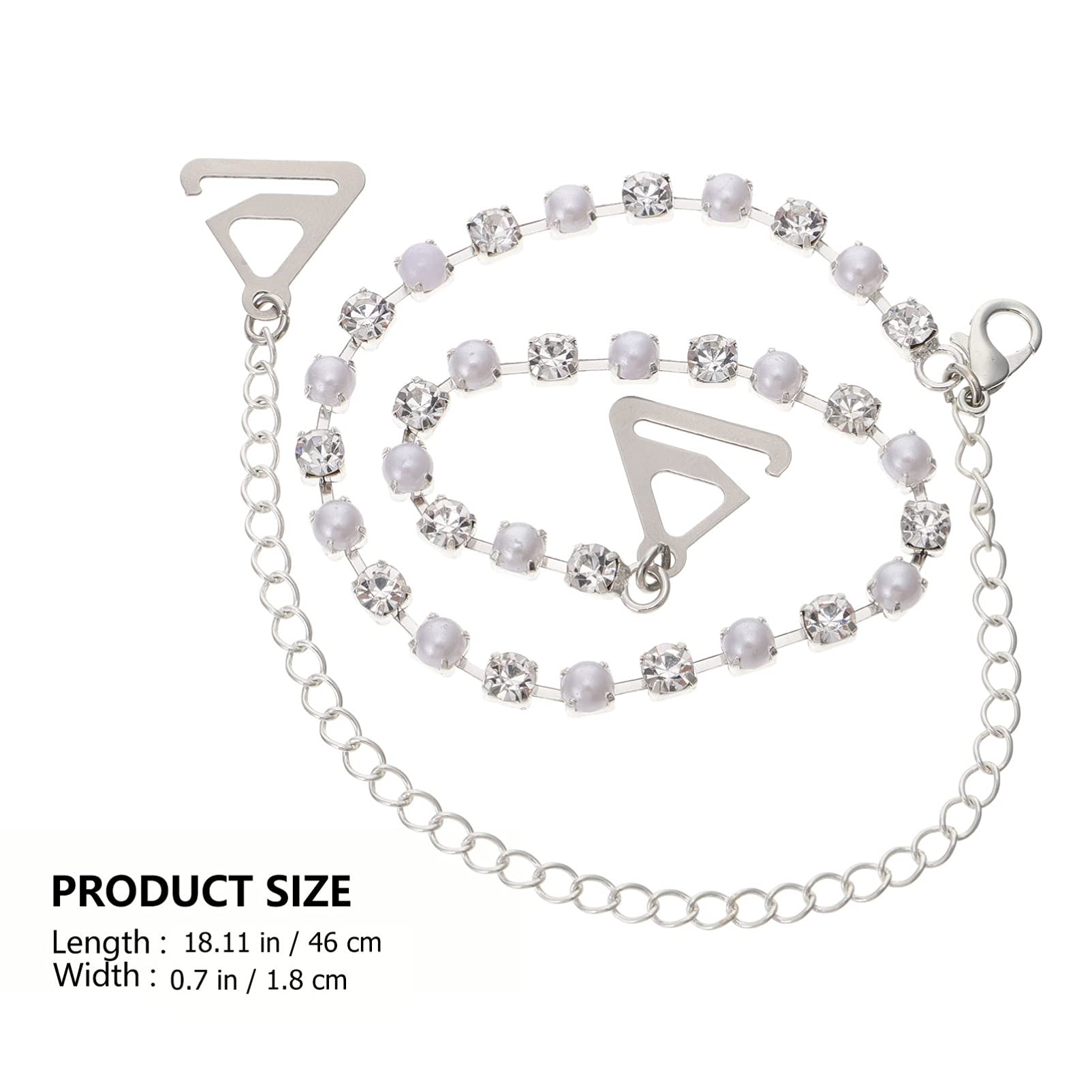 VALICLUD 3 Pairs Rhinestone Bra Straps - Sparkly Bling Diamond Underwear Straps for Dresses, Pearl Bra Strap Holders | Perfect for Weddings, Parties & Special Occasions