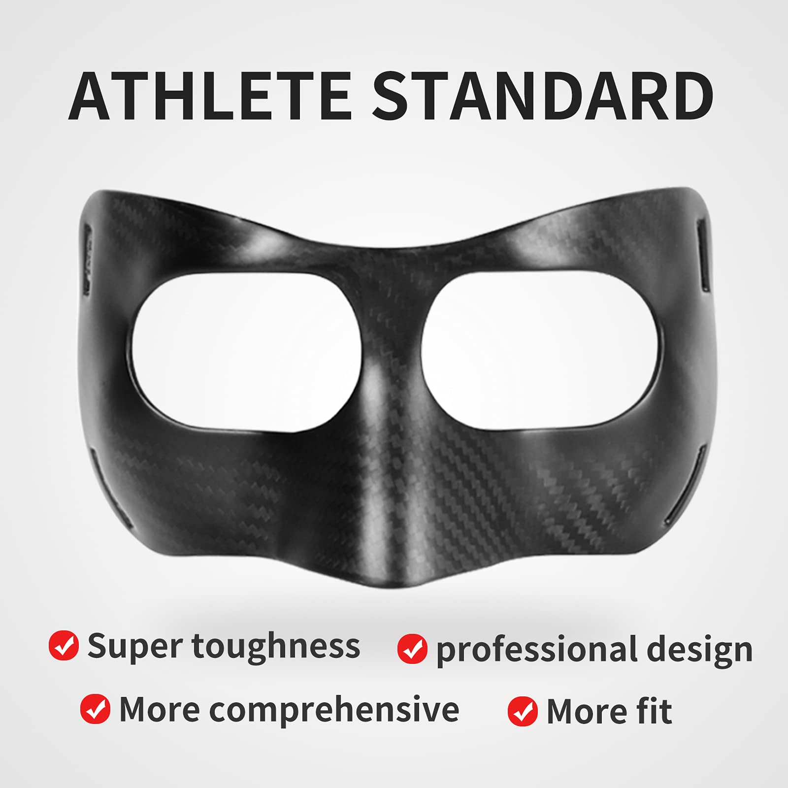 Carbon Fiber Nose Guard for Broken Nose - Adjustable Face Shield with Padding for Men & Women - Impact Protection for Sports & Activities - Ideal for Boxing, MMA, Rugby & Contact Sports Safety
