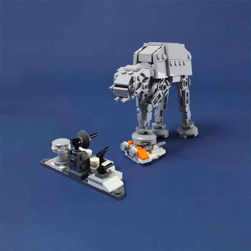 571PCS MOC 44946 Micro Assault on Hoth Building Blocks Set with AT-AT & AT-ST Walkers - Star Wars Themed Miniature Battle Scene for Collectors & Display
