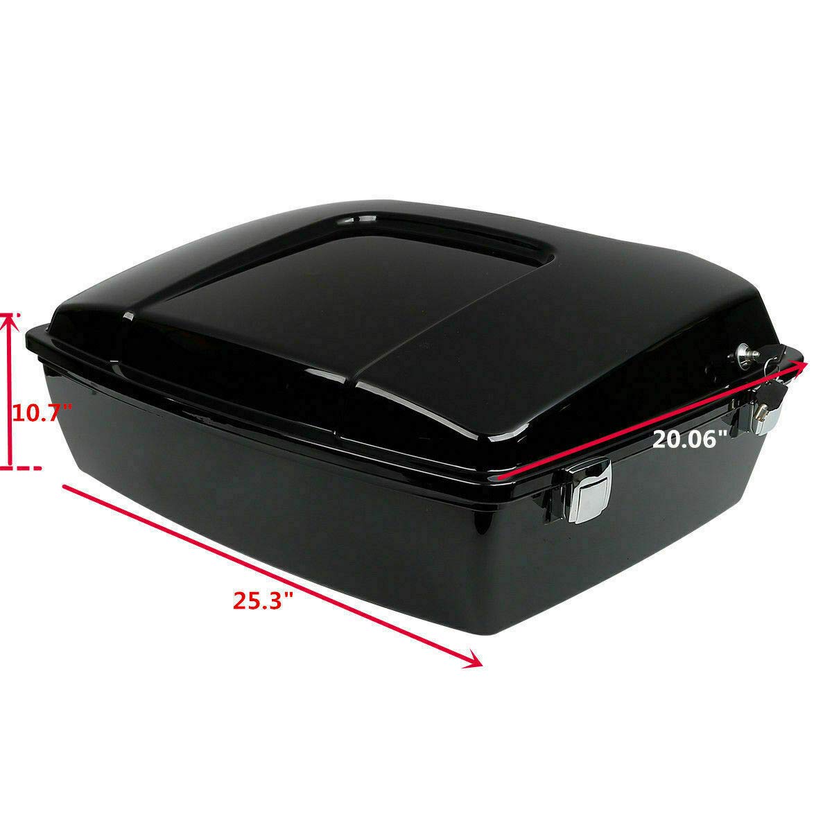 Harley Tour Pack Trunk Mount Rack with Chopped Backrest & Metal Base Plate - Fits Street Glide, Road King, Road Glide, Electra Glide (2009-2013) | Perfect for Long-Distance Touring & Custom Motorcycle Builds