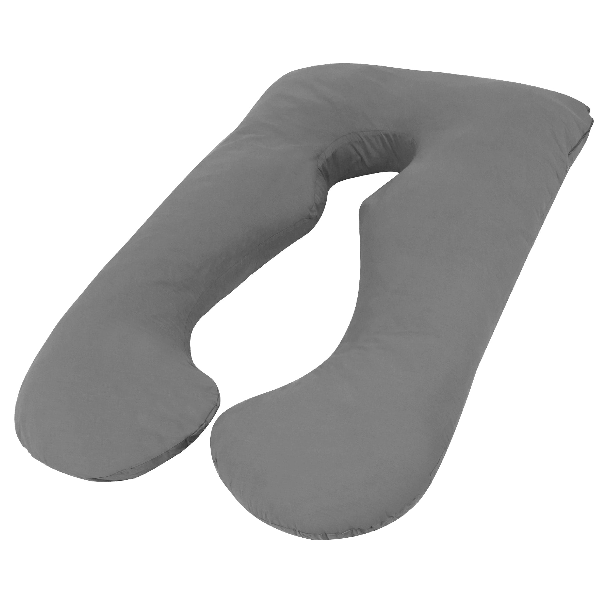 Woolcomfort Australian Made Maternity Pillow for Pregnancy & Nursing - Includes Pillowcase (Grey) | Perfect for Sleeping Comfort & Back Support