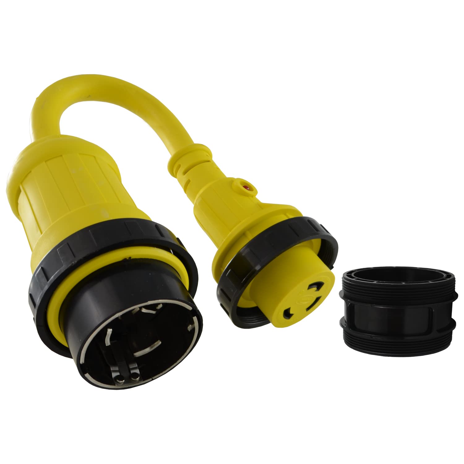 Conntek 50 Amp 125V to 30 Amp Marine Shore Power Adapter Cord - Male Plug to Female Connector for Boats, RVs & Campers - Waterproof & Durable for Outdoor Use