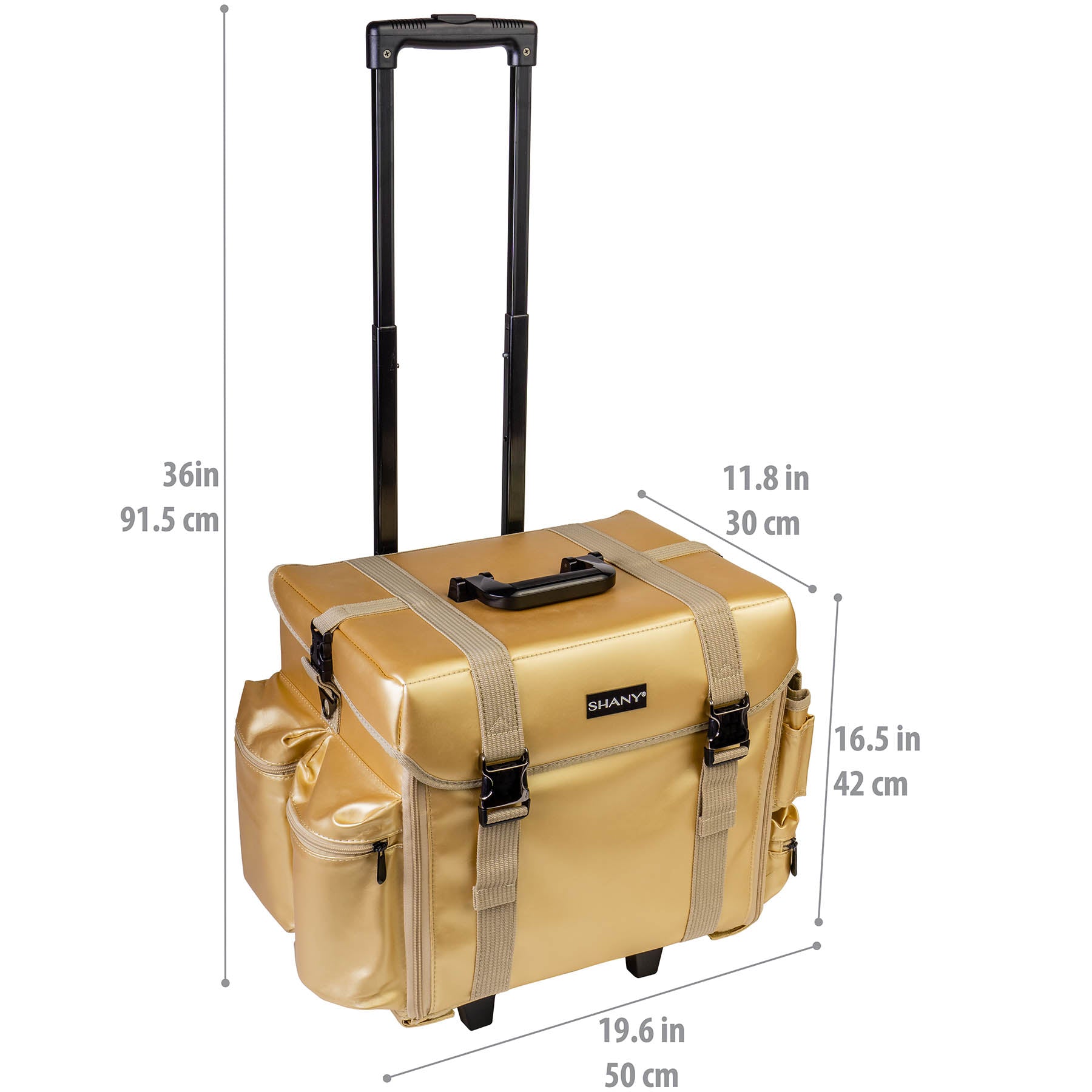Professional Makeup Artist Rolling Trolley Case - Portable Cosmetic Organizer with Free Mesh Bags for Beauty Tools & Supplies | Perfect for Salon, Bridal, and Mobile Makeup Services