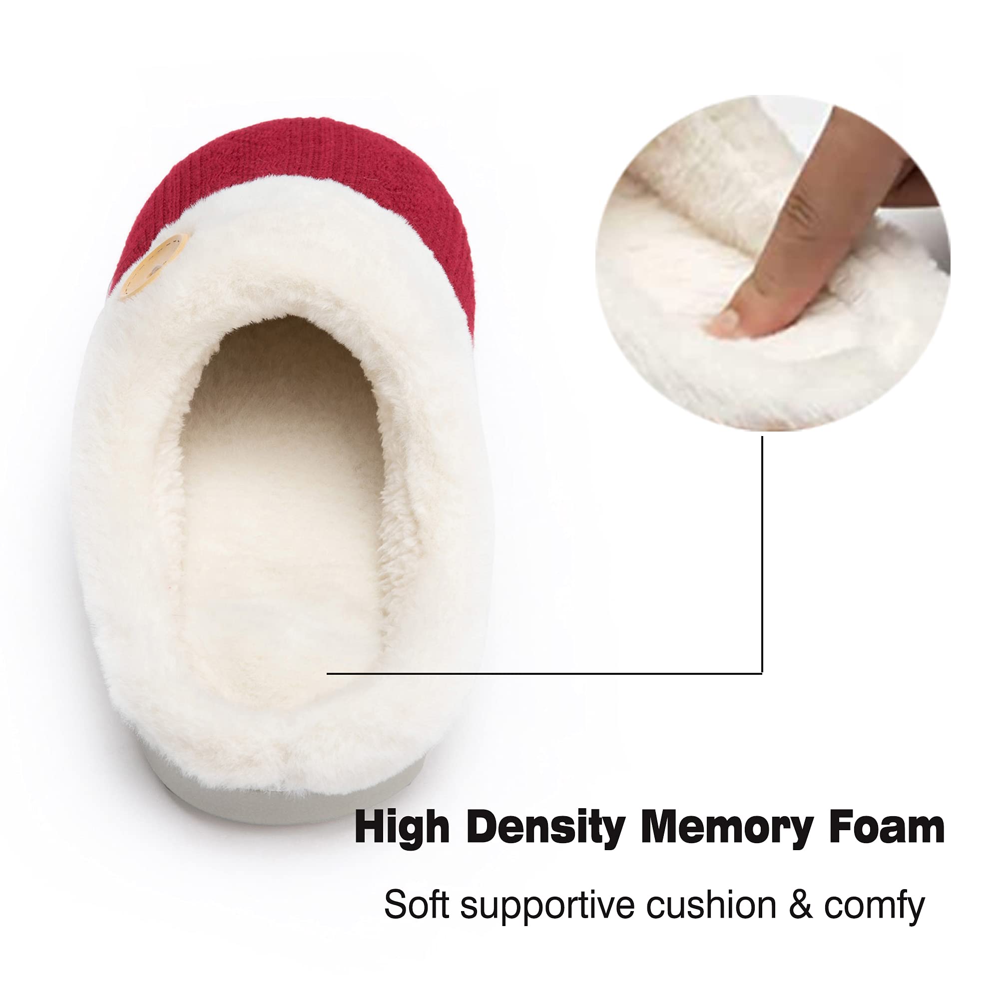 Women's Fuzzy Warm House Slippers - Soft Plush Knitted Indoor/Outdoor Winter Slippers for Women | Cozy Homewear for Relaxing, Lounging & Cold Weather Comfort