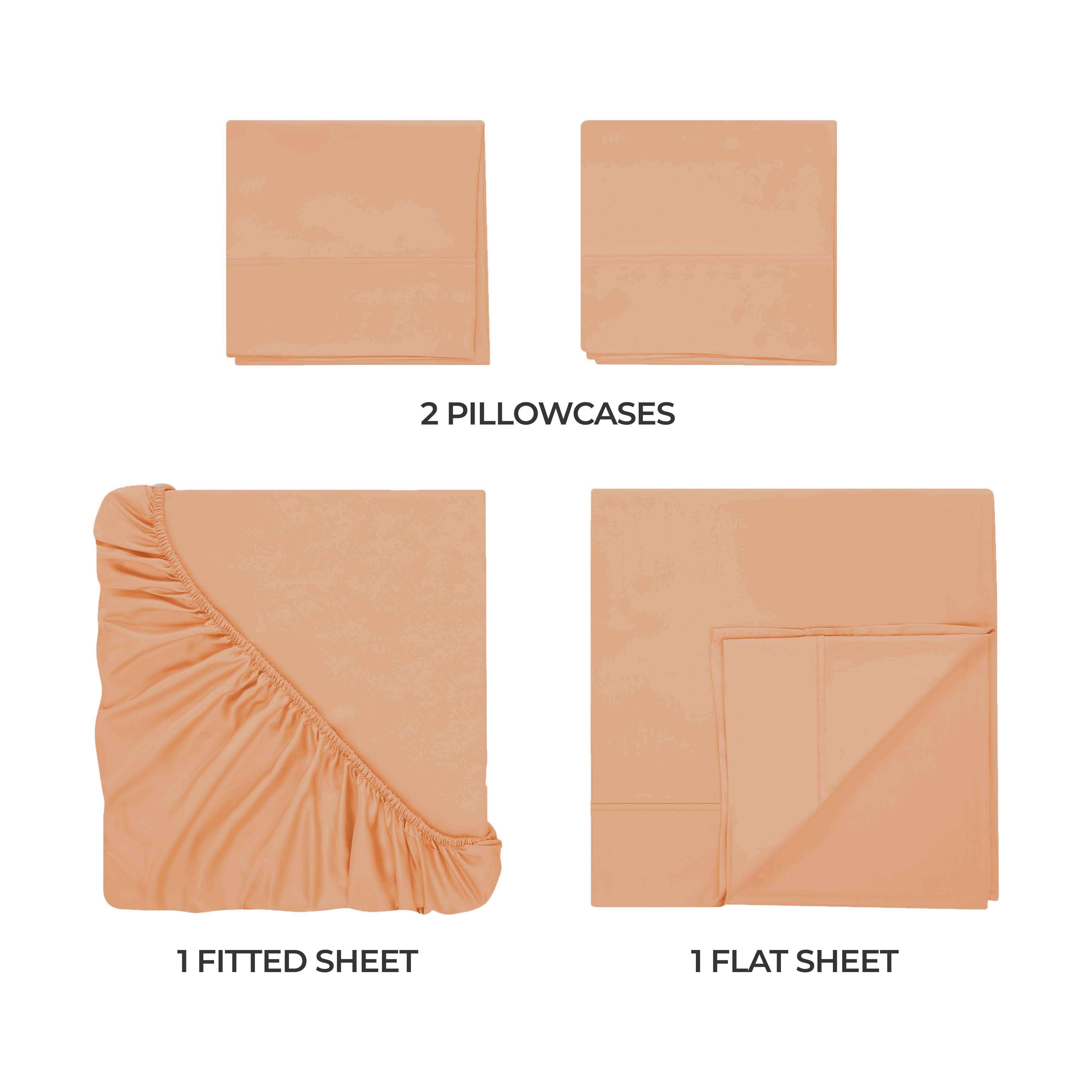 Premium 300 Thread Count Egyptian Cotton Bed Sheet Set - Soft, Breathable & Hypoallergenic for Ultimate Comfort - Perfect for Luxury Bedrooms, Hotels & Guest Rooms