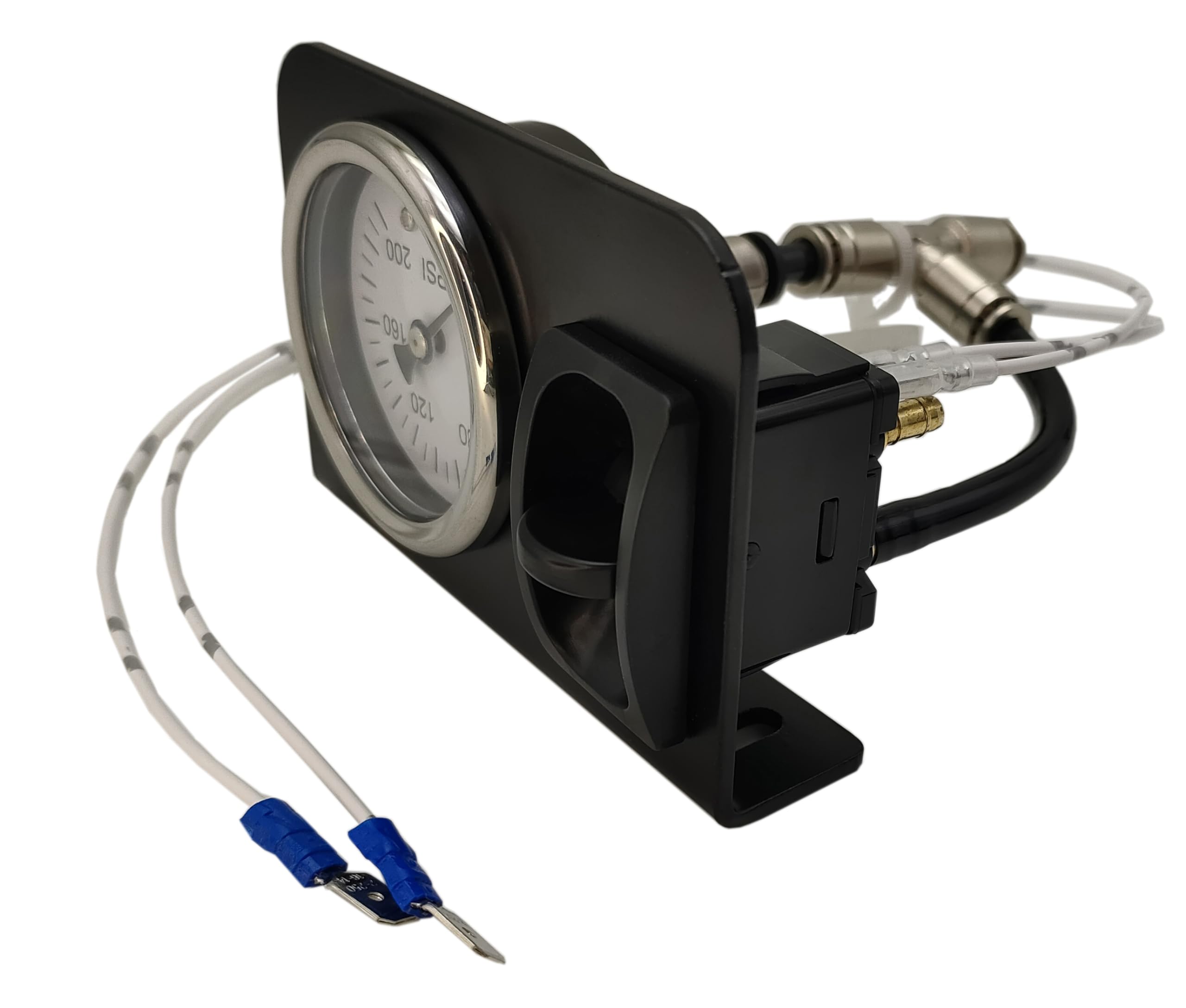 Air Suspension Control Kit - Single Cab Air Gauge with Electric Paddle Switch for Truck & SUV Air Ride Systems | Perfect for Custom Vehicle Suspension Upgrades
