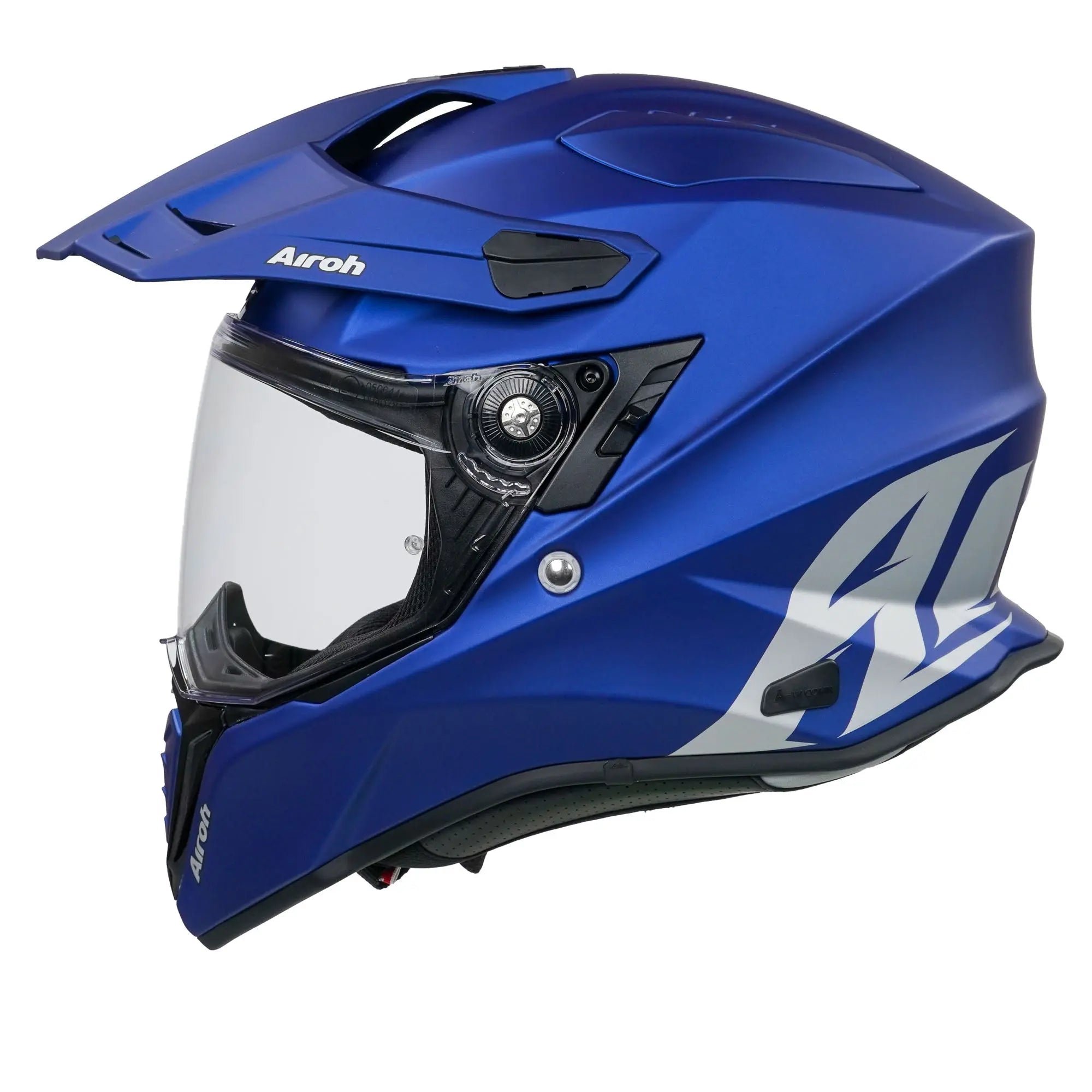 Airoh Commander Adventure Matt Blue Motorcycle Helmet - Lightweight, DOT Approved for Off-Road & Street Riding - Perfect for Adventure Touring & Urban Commuting