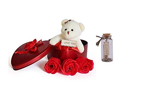 Romantic Valentine's Love Box with Message Bottle - Heart Shaped Metal Gift Box for Couples - Perfect for Anniversaries, Proposals & Special Occasions