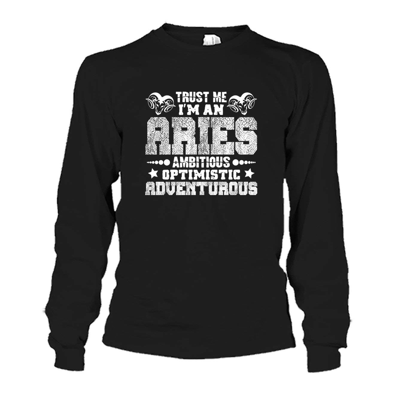 Trust Me I'm an Aries Graphic Tee - Long Sleeve Cotton Shirt for Men & Women - Perfect for Zodiac Fans, Birthday Gifts & Casual Wear