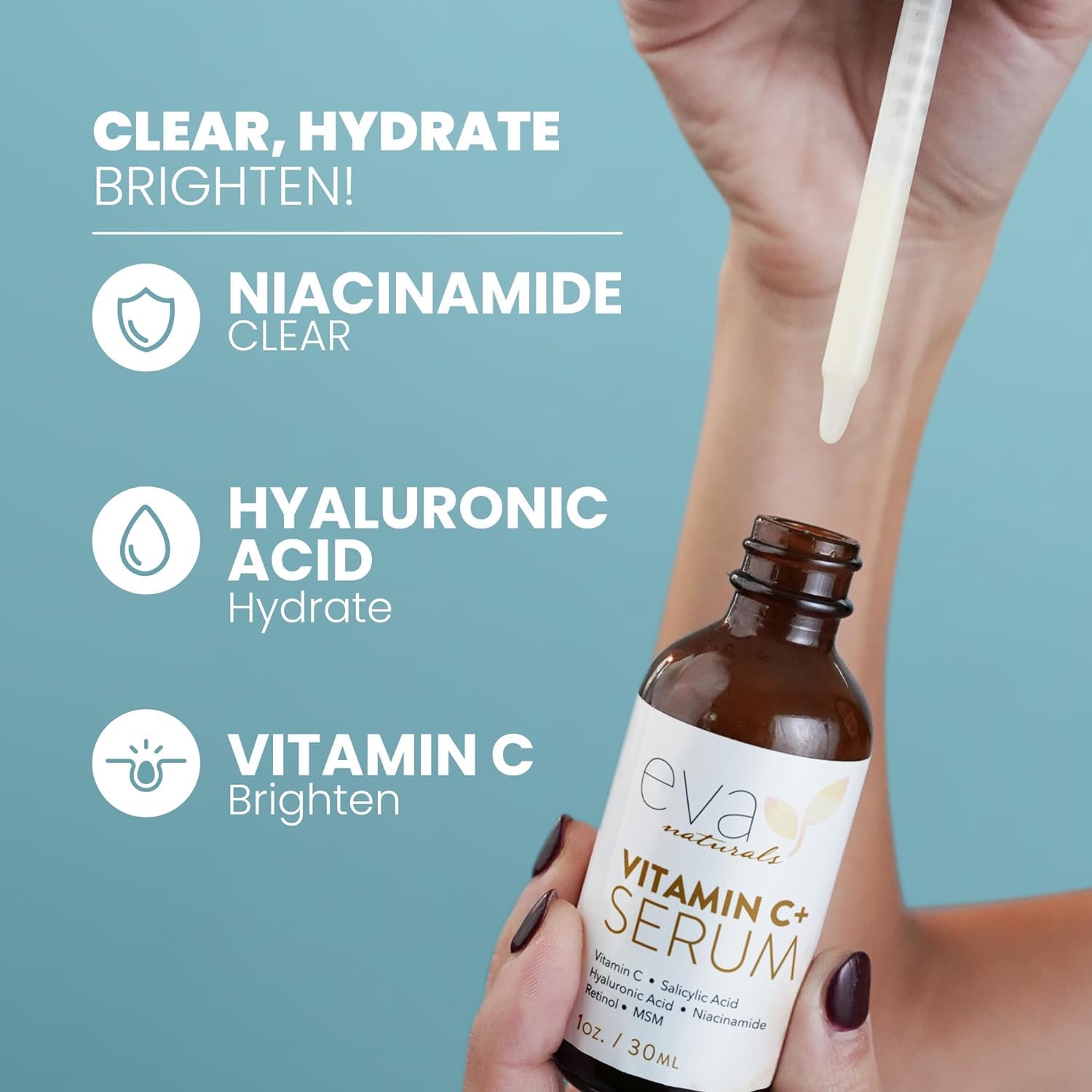 Vitamin C Serum with Hyaluronic Acid & Antioxidants | Coconut Honey Facial Cleanser | Skincare Bundle for Brightening, Hydration & Deep Cleansing | Perfect for Morning & Night Routine, Travel Skincare Kit