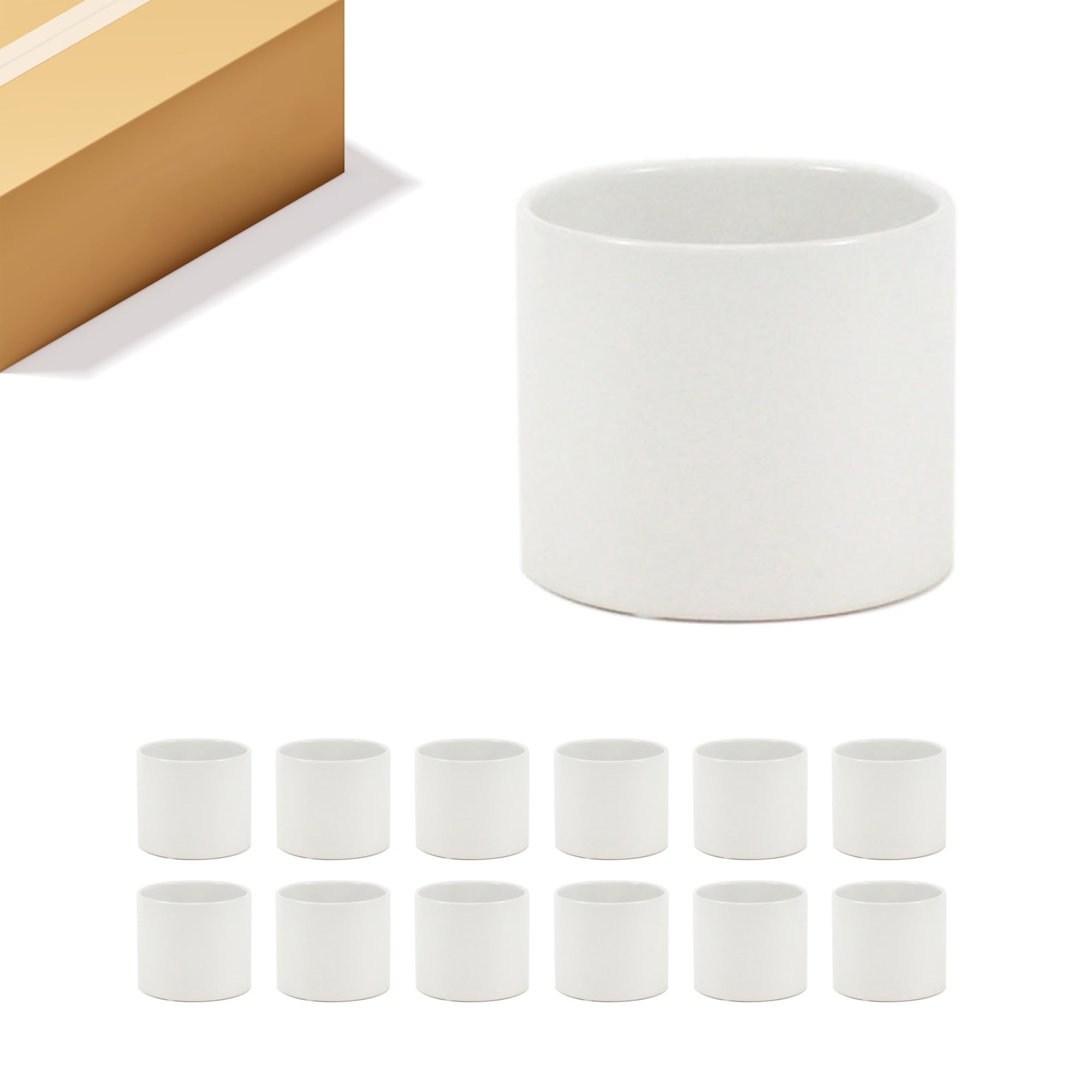WGVI Matte White Ceramic Cylinder Vase - 5.5