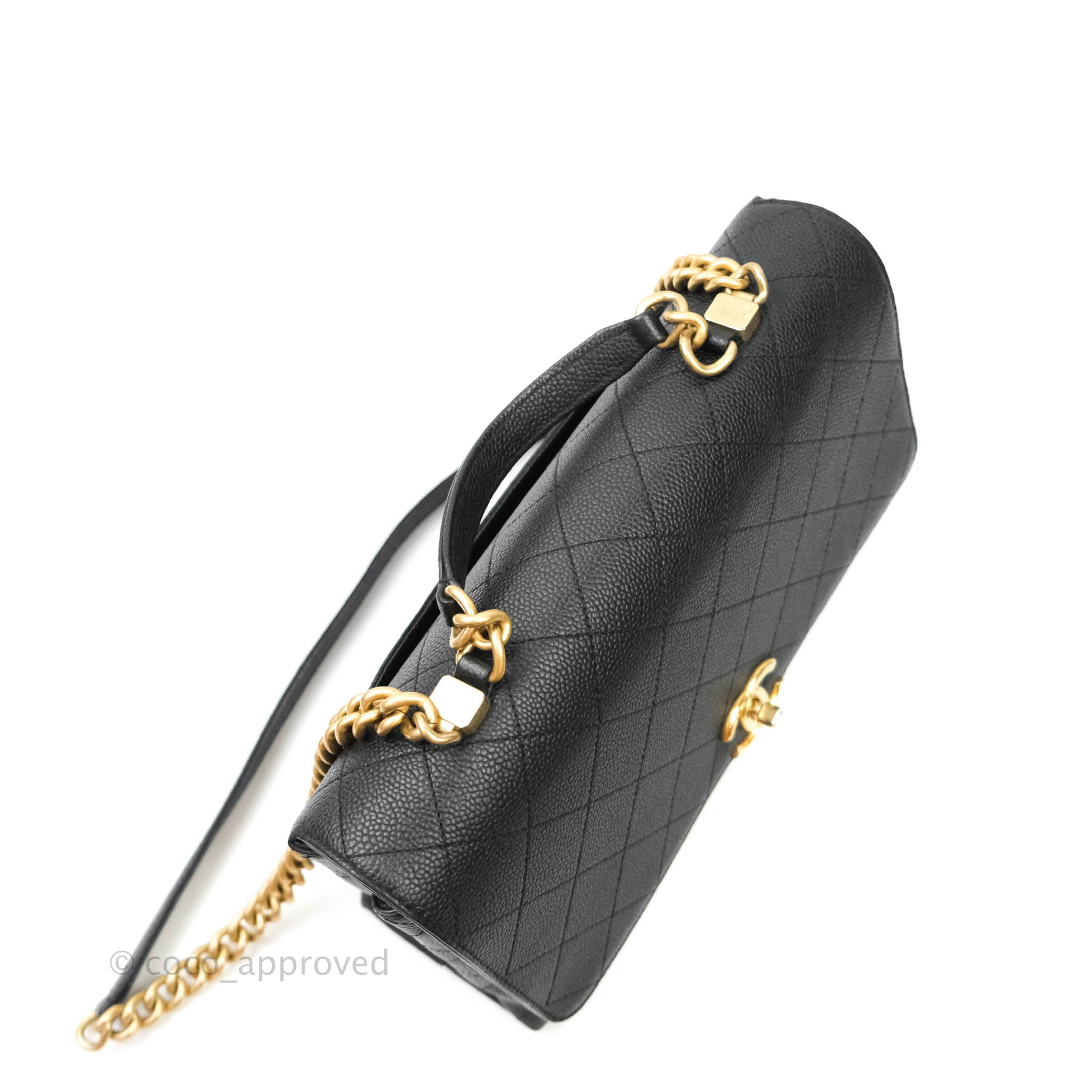 Chanel Chic Affinity Medium Grained Calfskin Handbag - Black with Aged Gold Hardware | Luxury Crossbody Bag for Women, Perfect for Date Night & Evening Events