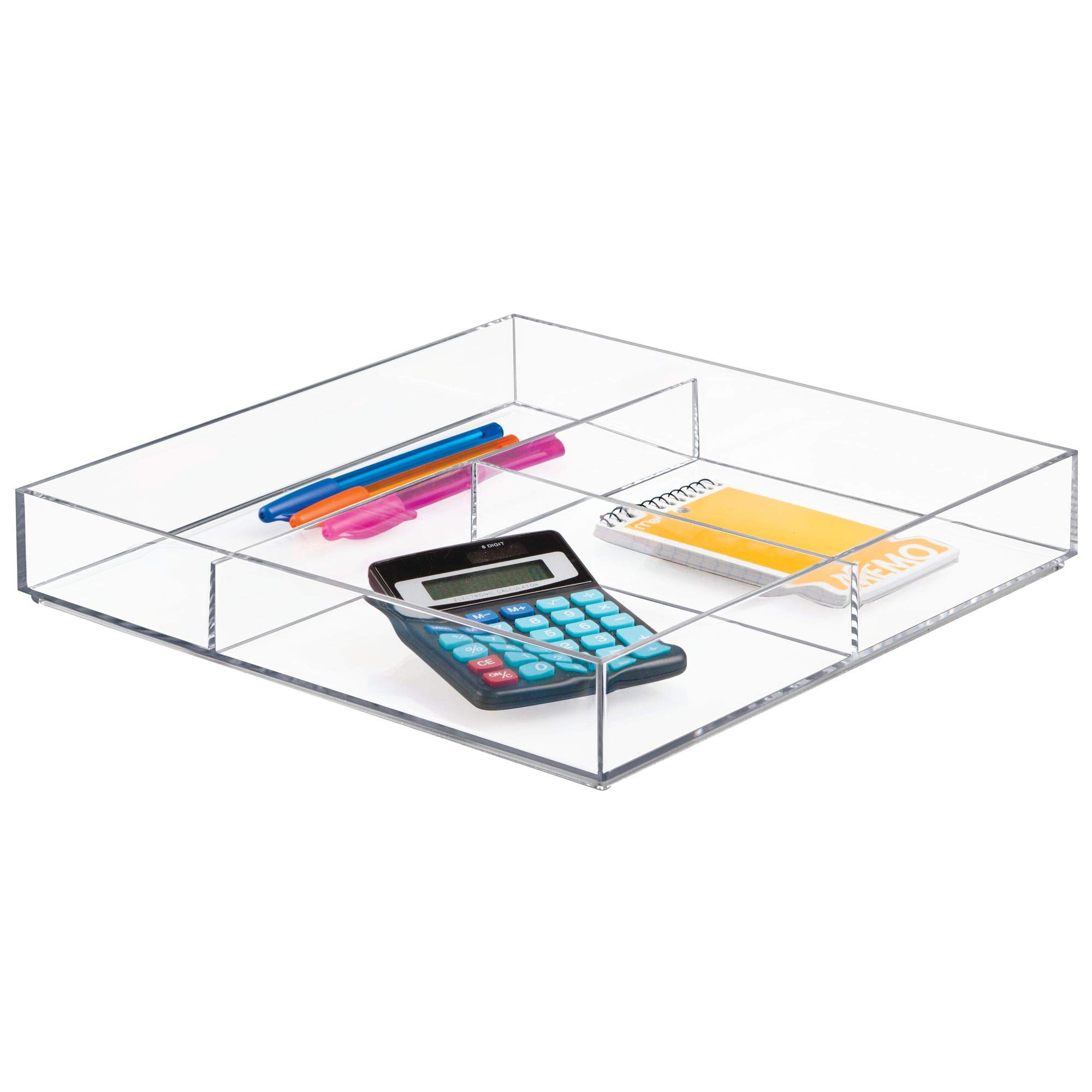 iDesign Clarity Plastic Divided Organizer Tray - 12