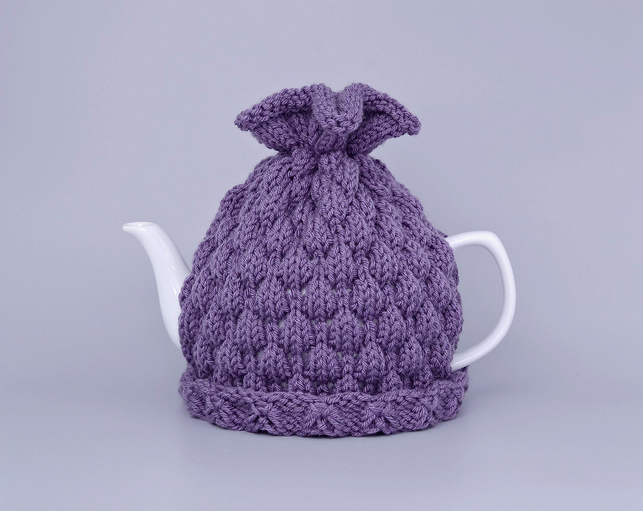 Purple Knitted Teapot Cozy - Insulated Tea Keeper Sleeve for Kitchen Decor, Hygge Home Accessories & Birthday Gifts | Perfect for Tea Parties, Cozy Home Decor & Gift Giving
