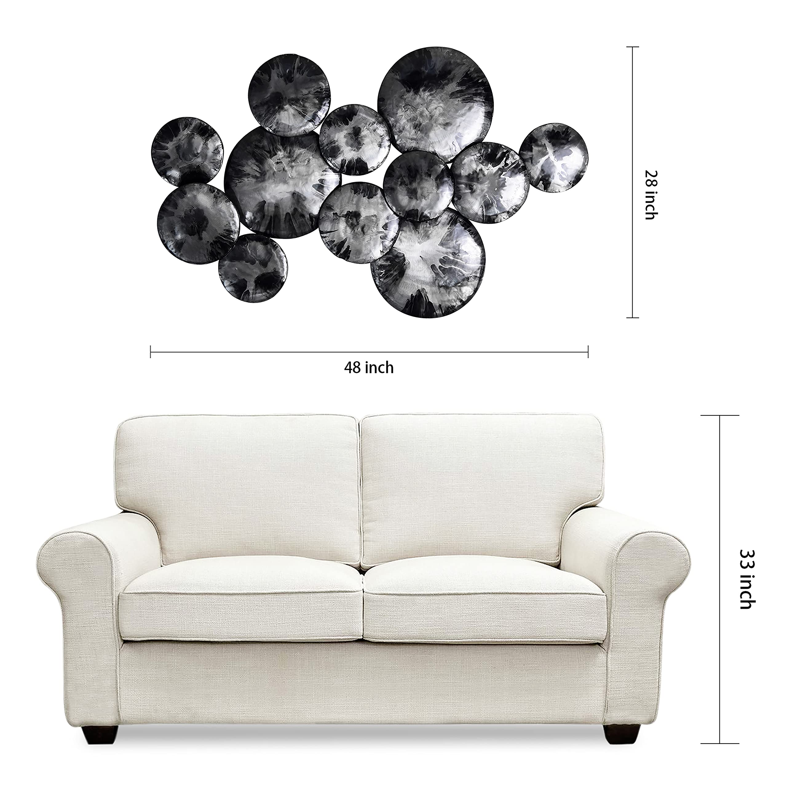 Empire Art Direct Obsidian Wall Art - Hand Painted Etched Metal Wall Sculpture - Ready to Hang - Modern Home Decor for Living Room, Bedroom & Office - Black - Perfect for Contemporary Spaces & Gift Giving