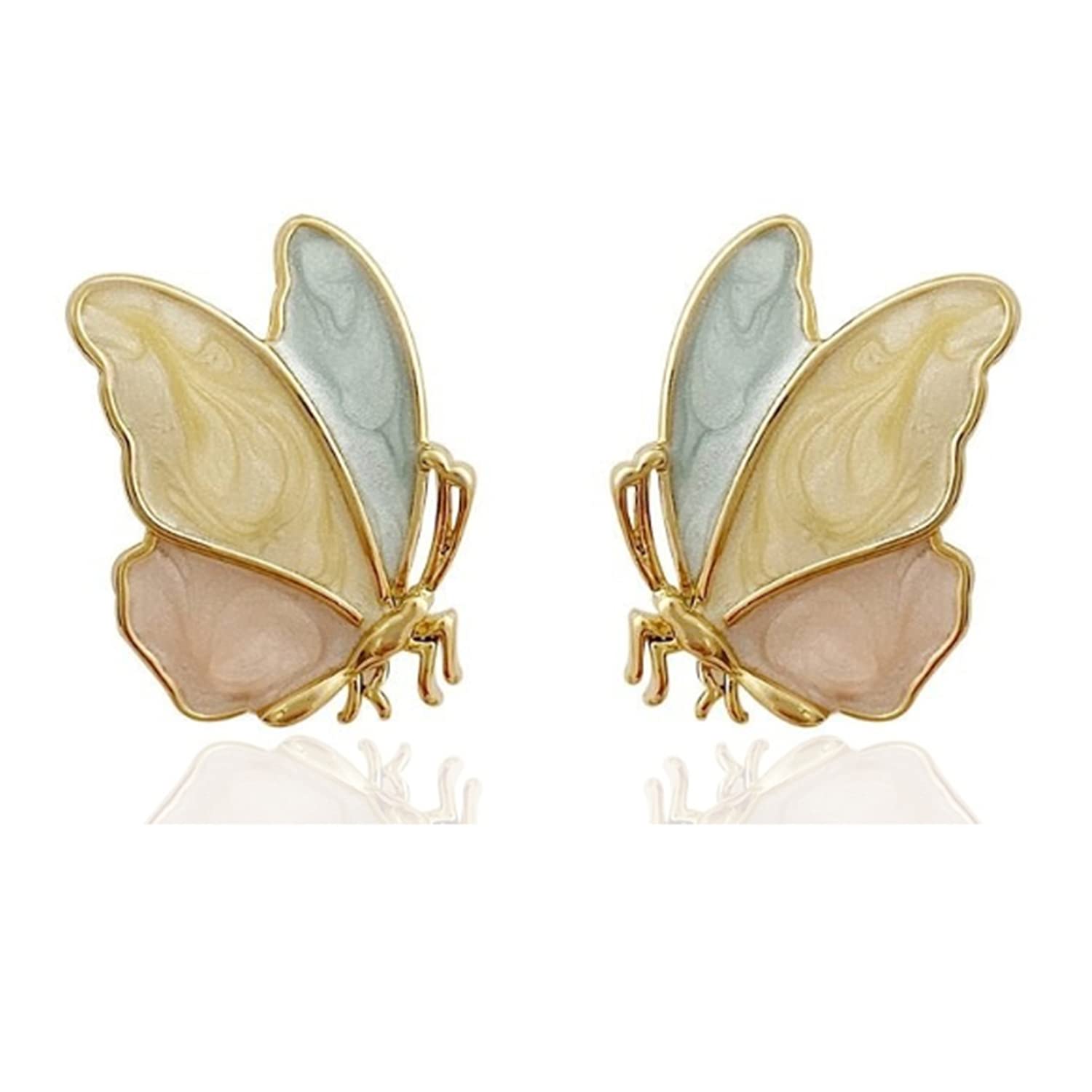 Elegant Bohemian Multicolor Cubic Zirconia Monarch Butterfly Dangle Drop Stud Earrings for Women | Wedding Jewelry Gifts for Bridesmaids & Girls | Perfect for Boho Weddings, Parties & Special Occasions