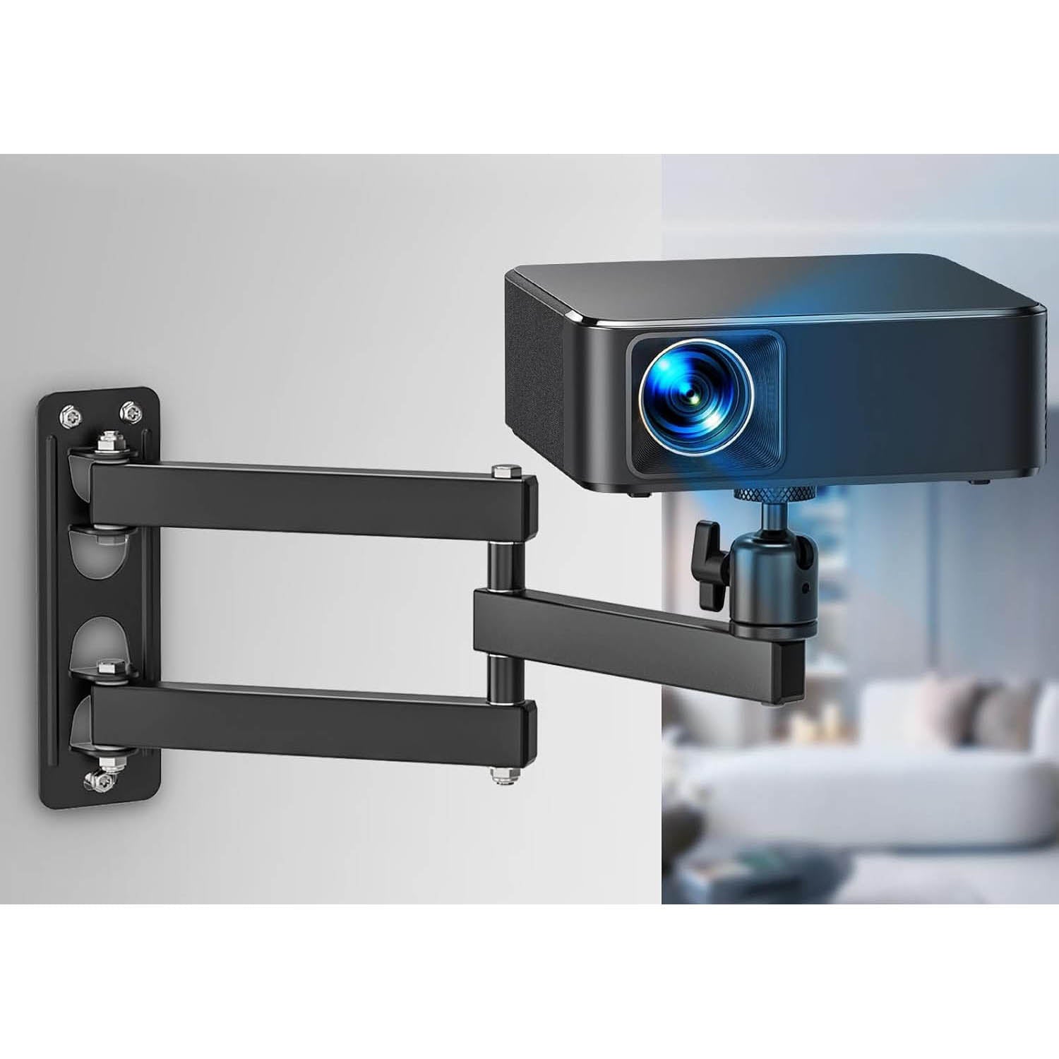 Foldable Carbon Steel Wall Mounted Stand Bracket with 1/4-20 Thread - Heavy Duty TV Monitor Mount for Home Theater & Office Setup