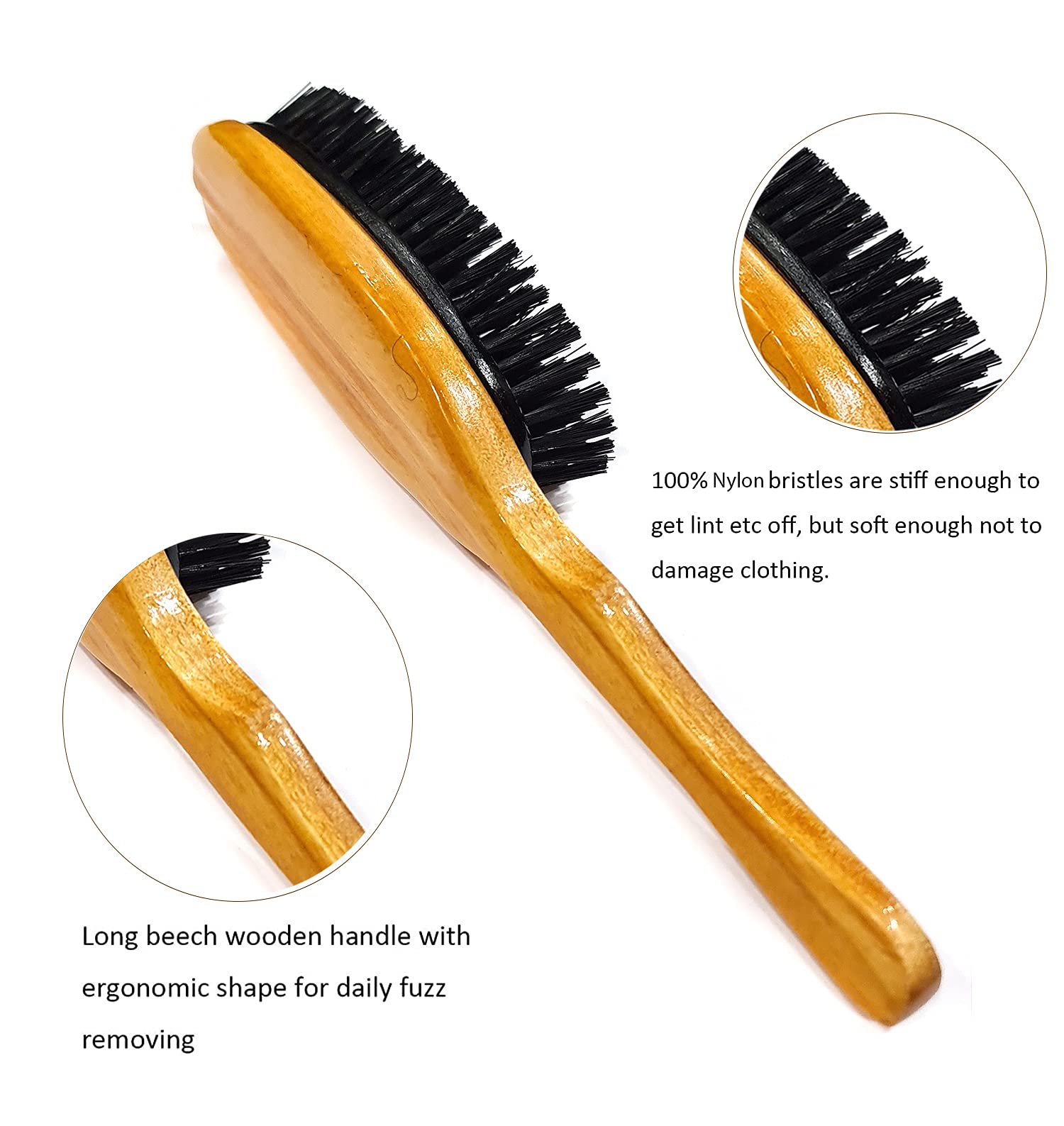 Premium Multipurpose Wooden Handle Dusting Brush for Clothes, Sofa, Curtains & Beds - Gentle Cleaning Tool for Home, Office & Pet Hair Removal