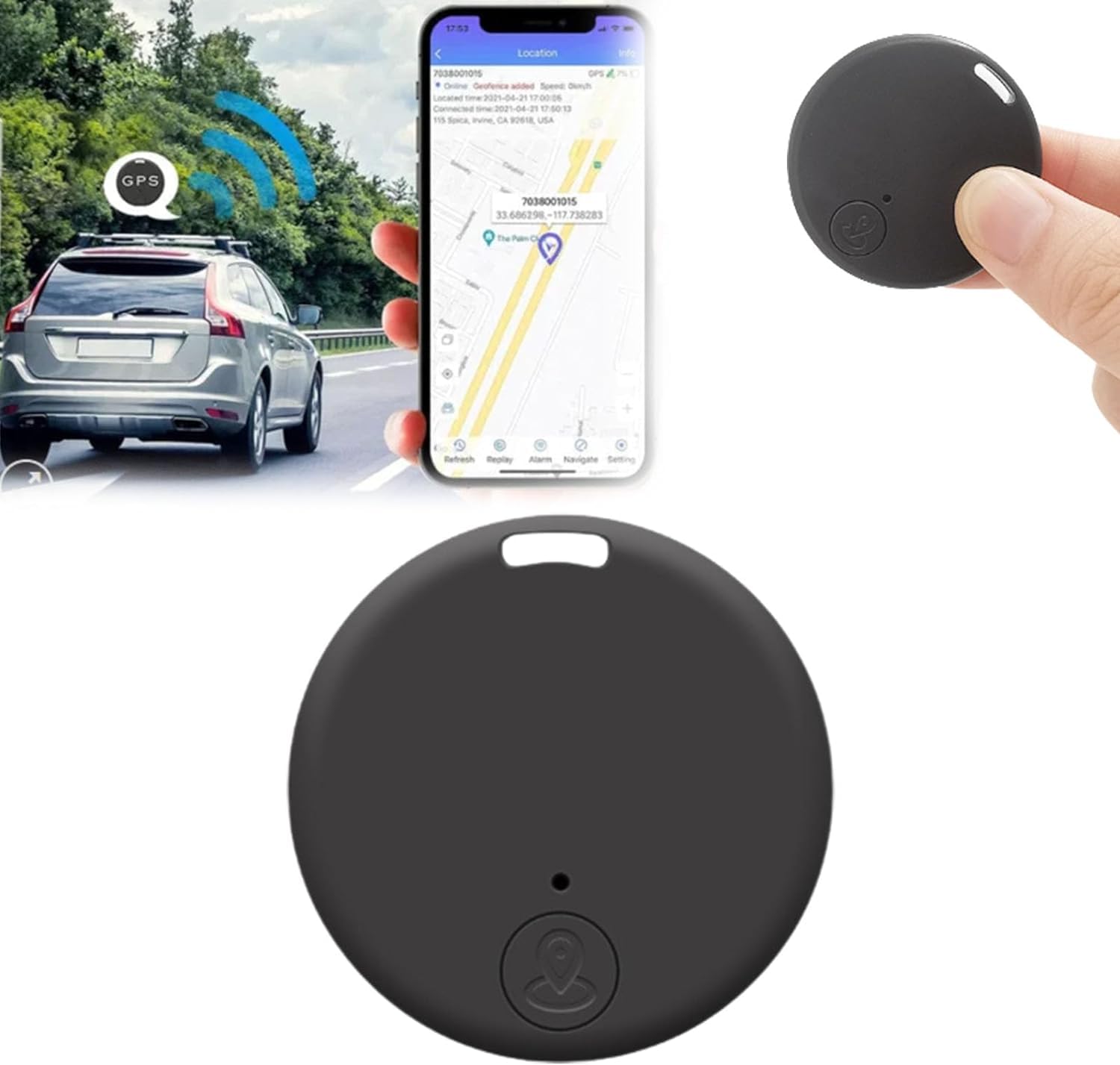 Figskey Oveallgo Extra Mini Magnetic GPS Tracker 2024 - Ultra Portable GPS Locator for Kids, Cars, Luggage, Elderly & Pets | Real-Time Tracking for Safety & Security (Black) | Perfect for Travel, Outdoor Adventures & Daily Commute