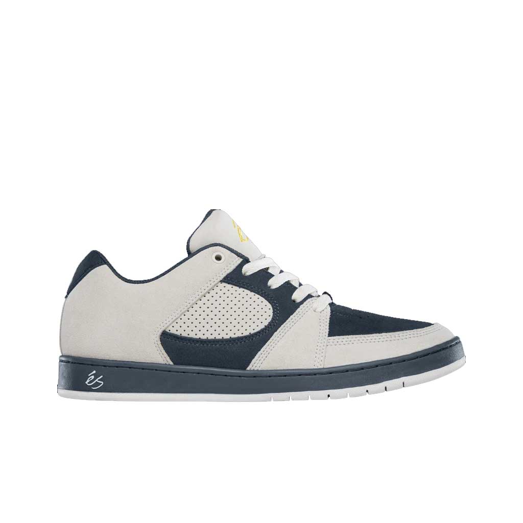 eS Accel Slim Skate Shoes - White/Navy - Lightweight & Durable for Street Skating & Casual Wear